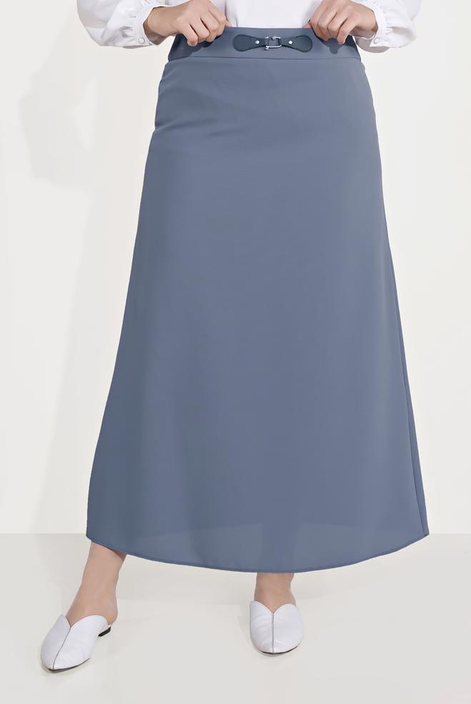 Vêtements hijab GRIS JUPE À EMBELLIE 60084 - ALVİNA