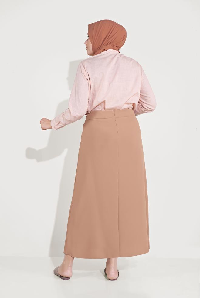 Vêtements hijab BRUN JUPE À EMBELLIE 60084 - ALVİNA