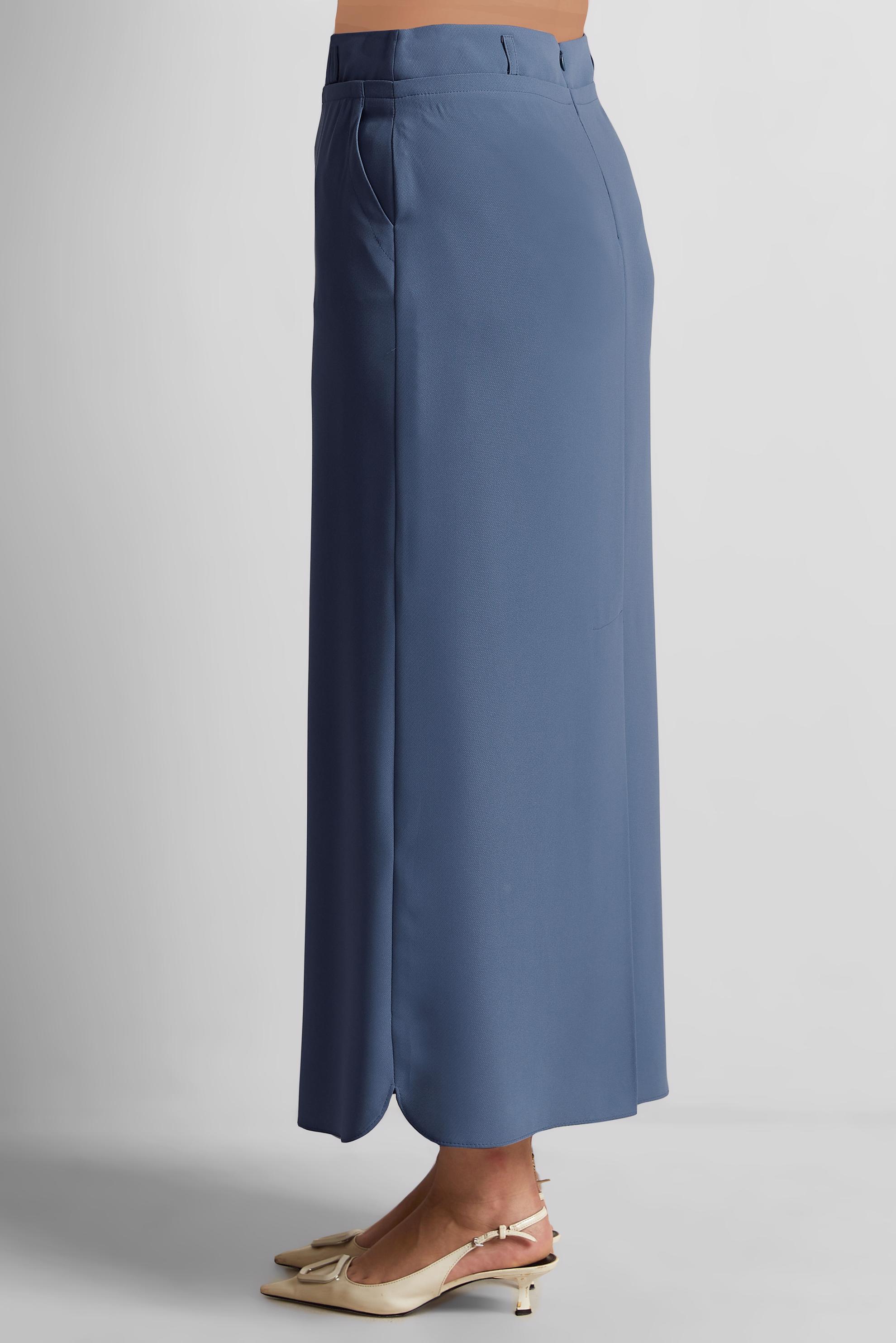 Tesettür giyim LACİVERT KEMERLİ KALEM ETEK 6337