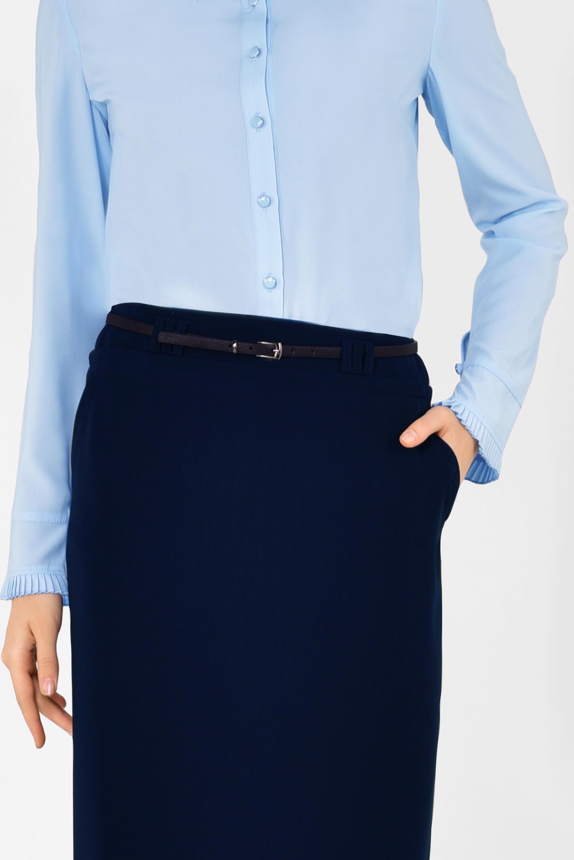 Tesettür giyim LACİVERT KEMERLİ KALEM ETEK 6337