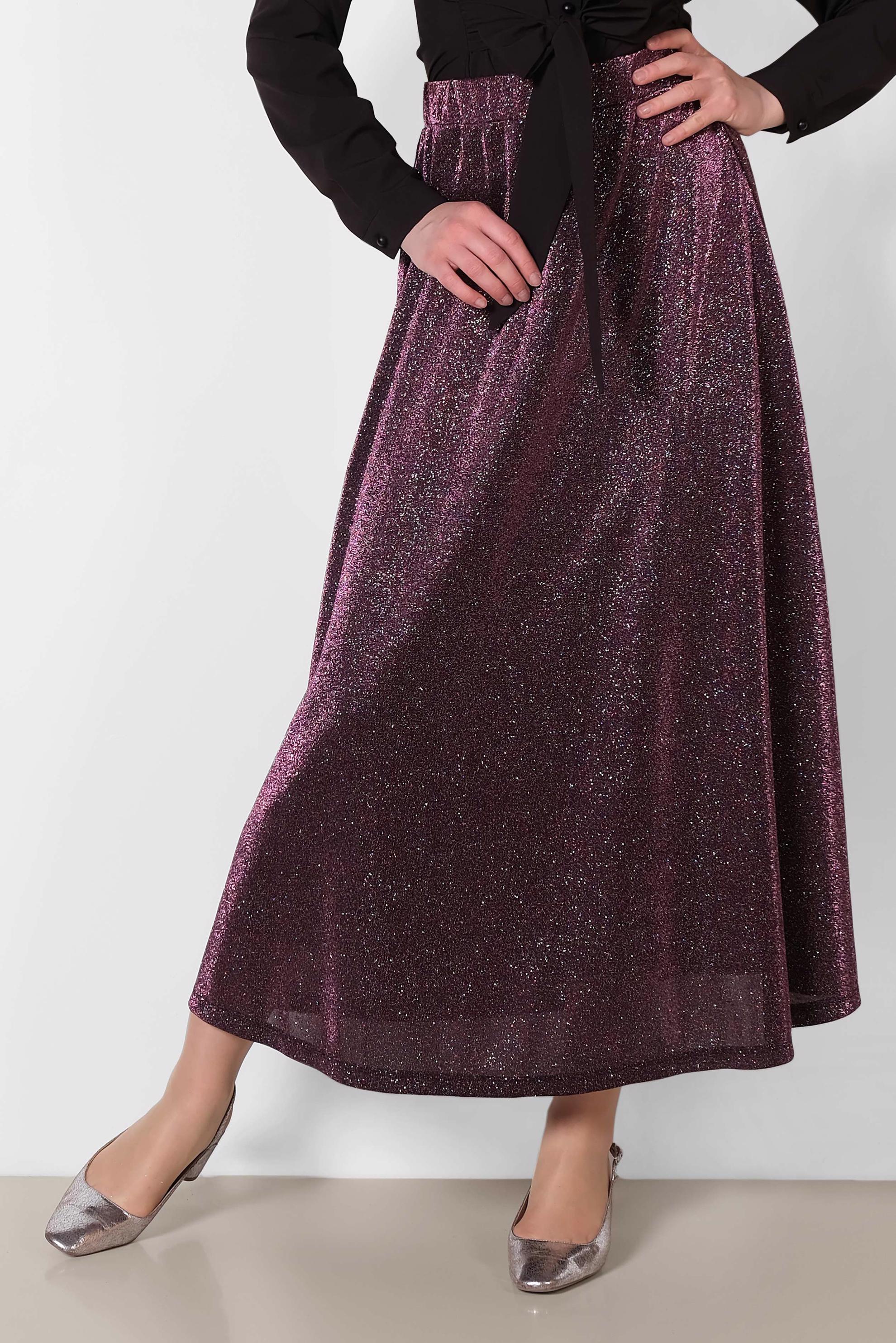 Tesettür giyim MÜRDÜM BELİ LASTİKLİ SİMLİ ETEK 6348