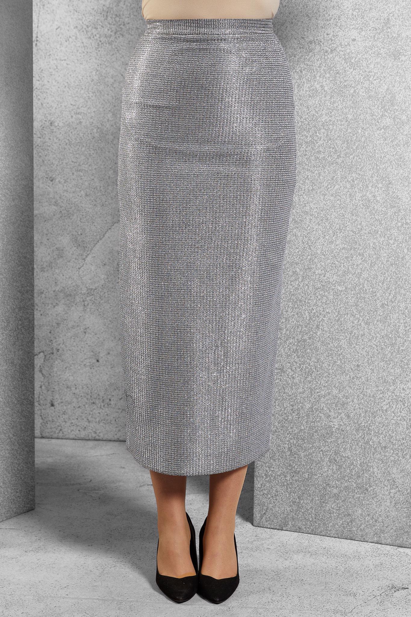 Tesettür giyim GÜMÜŞ SİMLİ TESETTÜR ETEK 6352