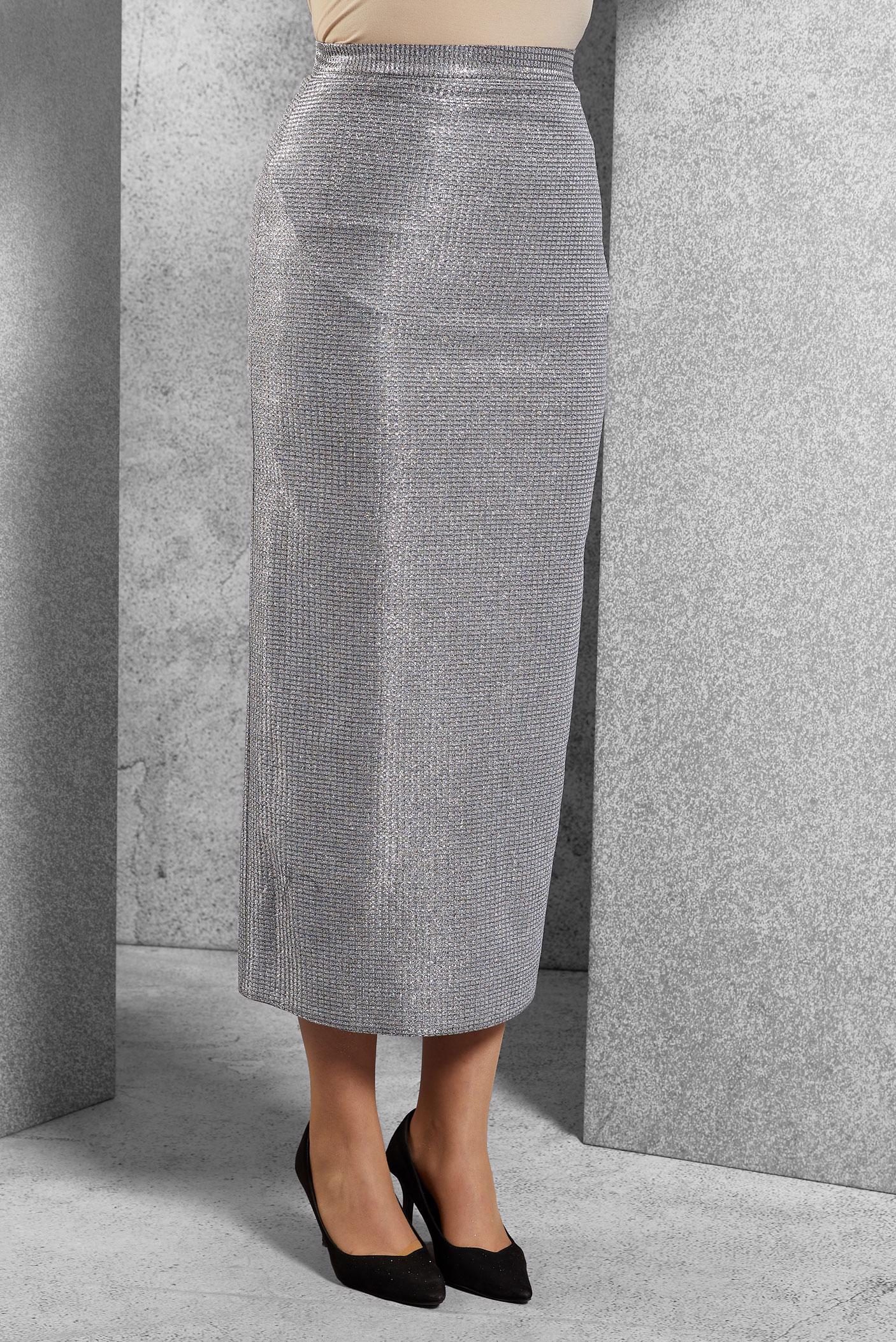 Tesettür giyim GÜMÜŞ SİMLİ TESETTÜR ETEK 6352