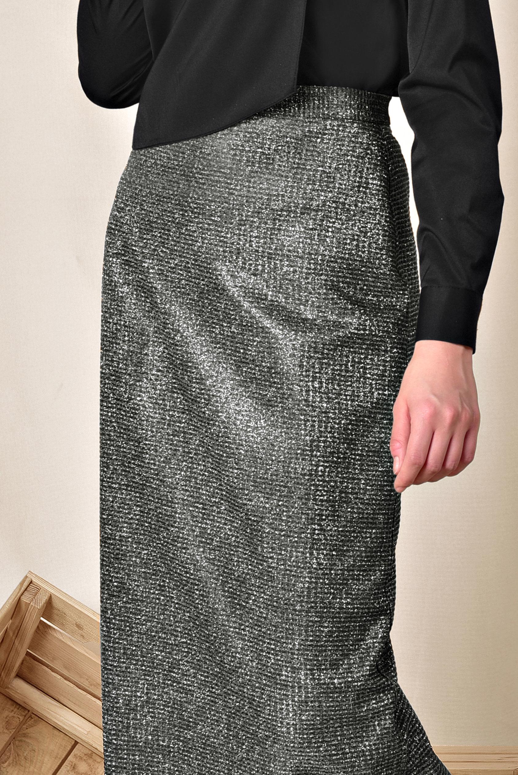 Tesettür giyim SİYAH SİMLİ TESETTÜR ETEK 6352