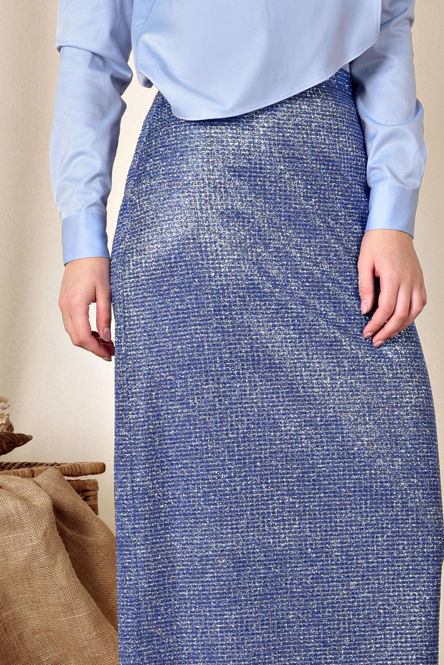 Tesettür giyim LACİVERT SİMLİ TESETTÜR ETEK 6352