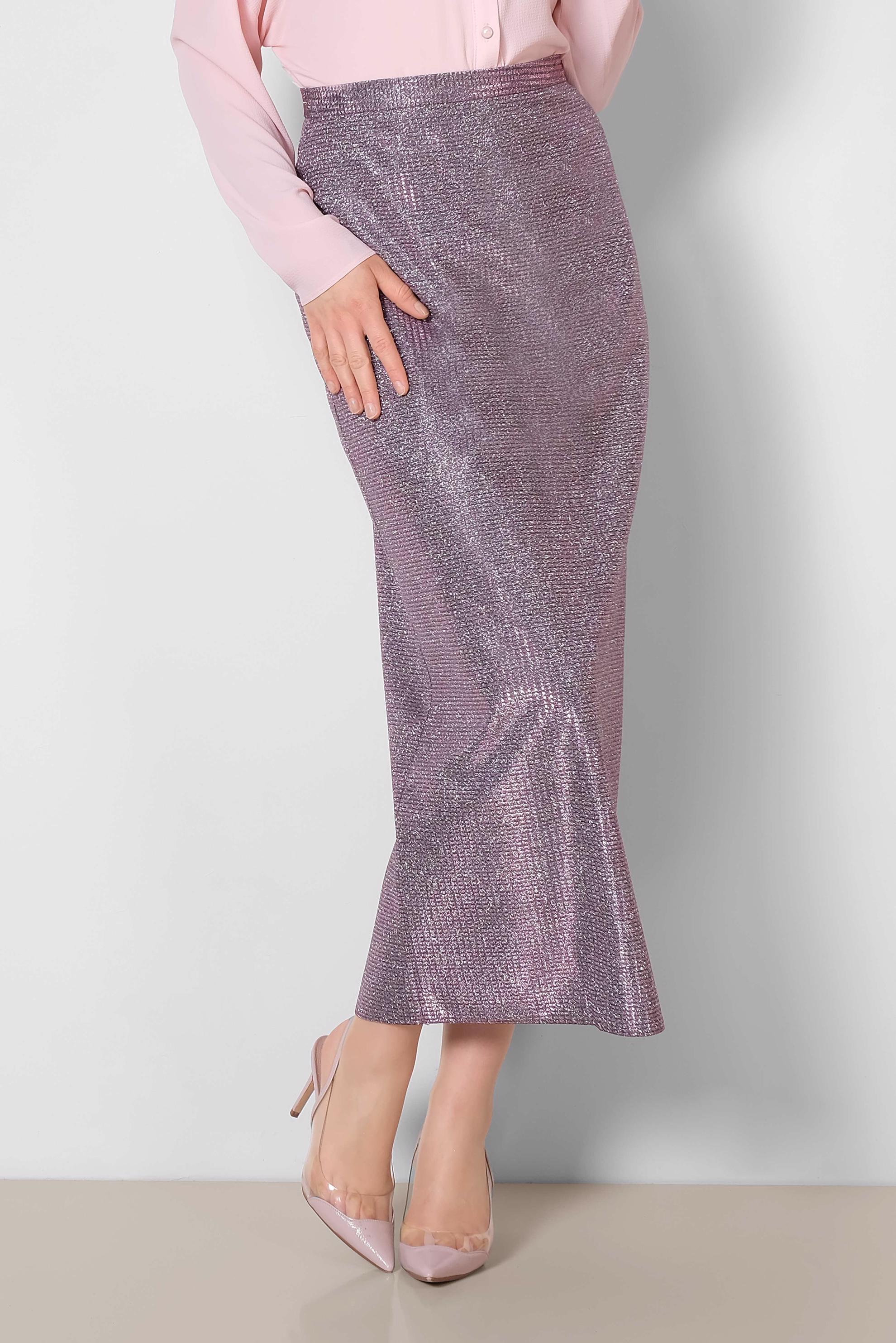 Tesettür giyim PEMBE SİMLİ TESETTÜR ETEK 6352