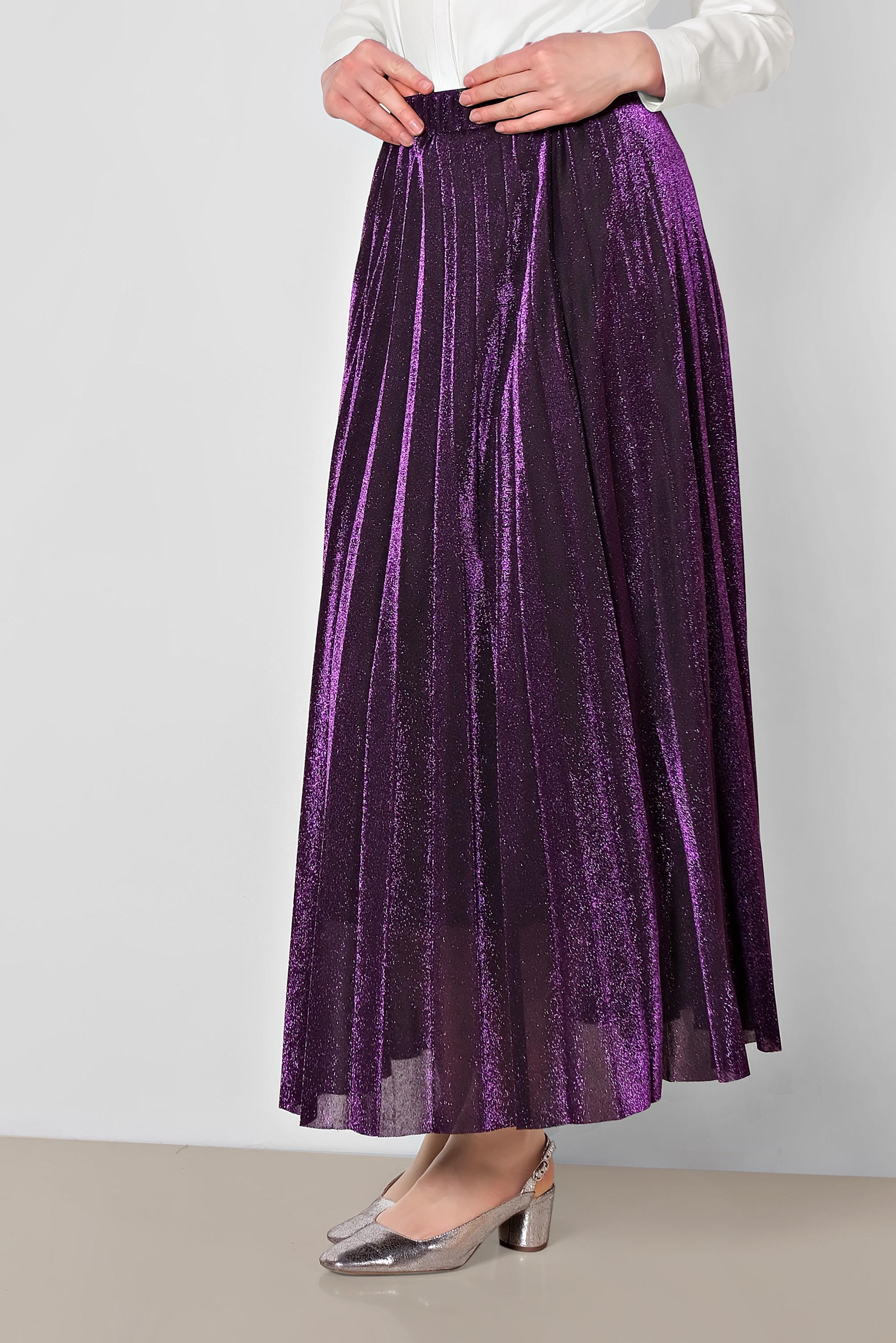 Tesettür giyim SİYAH PİLELİ SİMLİ ETEK 6360