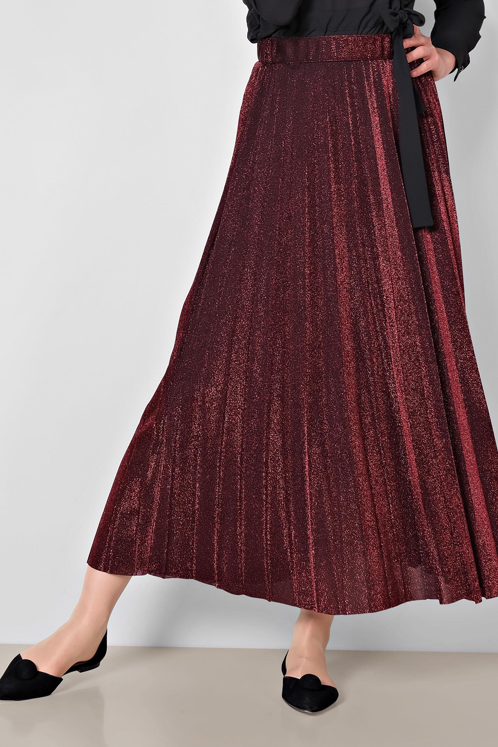 Tesettür giyim SİYAH PİLELİ SİMLİ ETEK 6360