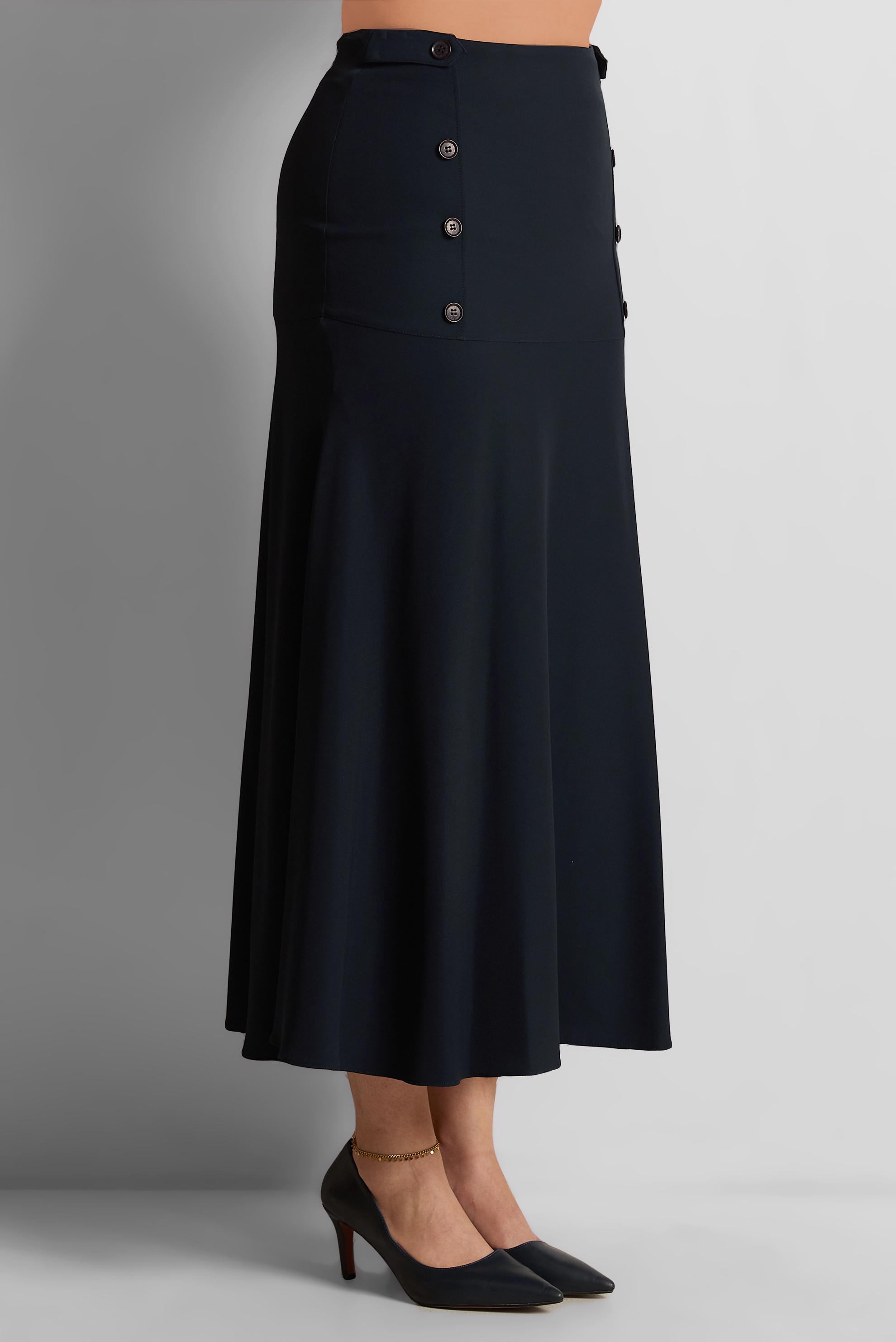 Tesettür giyim LACİVERT DÜĞME DETAYLI ETEK 6375