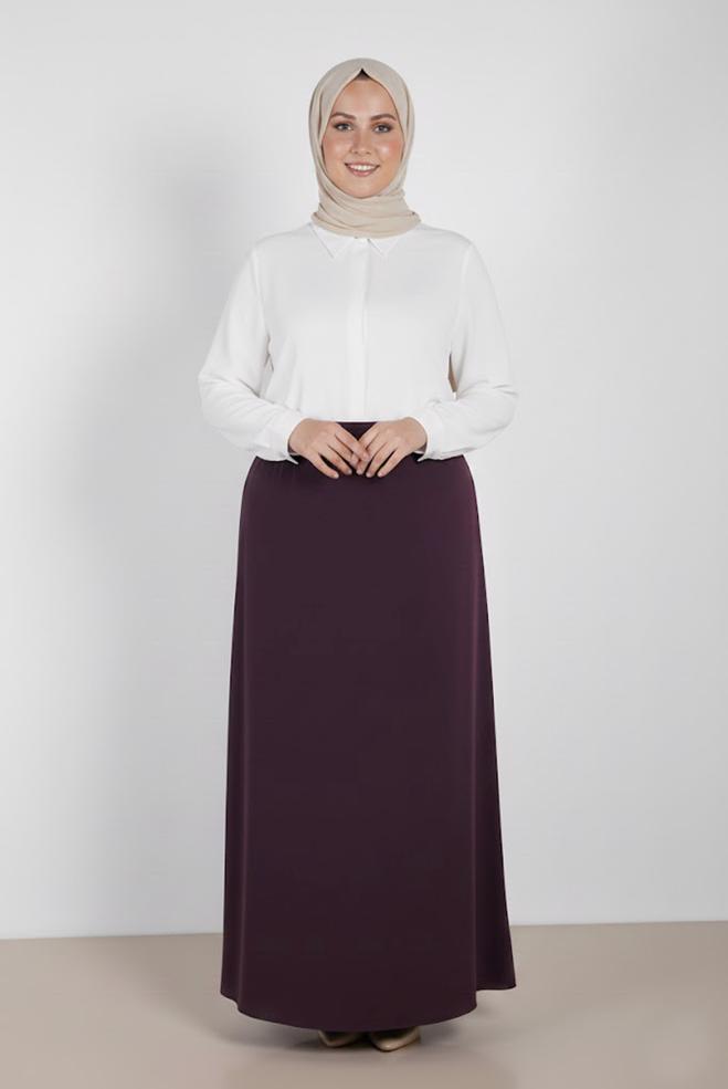 Hijab clothing PURPLE SEQUIN DETAILED SKIRT 6383 - ALVİNA
