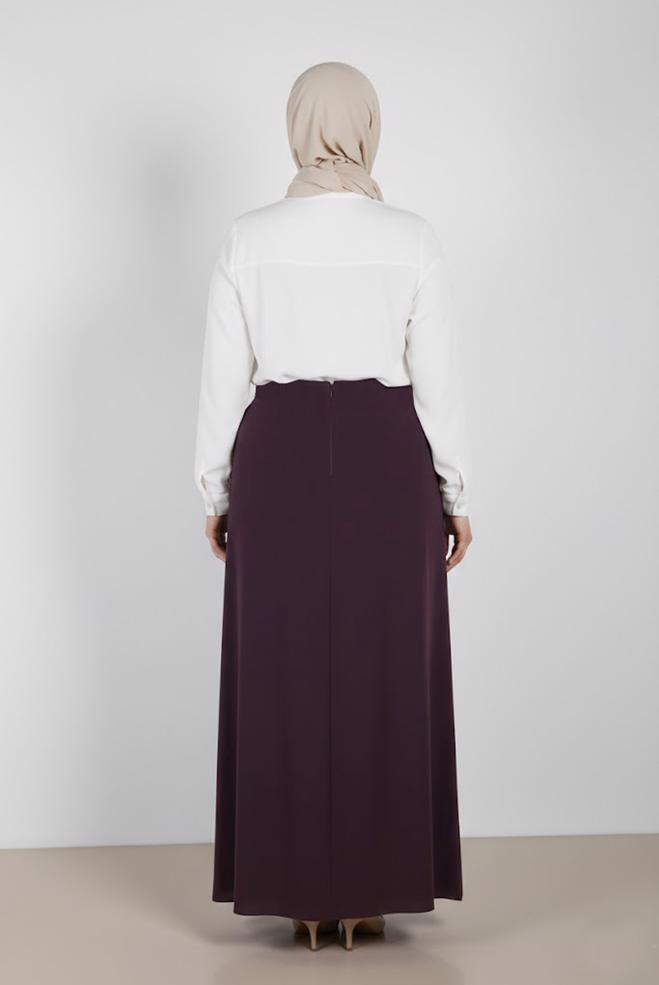 Hijab clothing PURPLE SEQUIN DETAILED SKIRT 6383 - ALVİNA