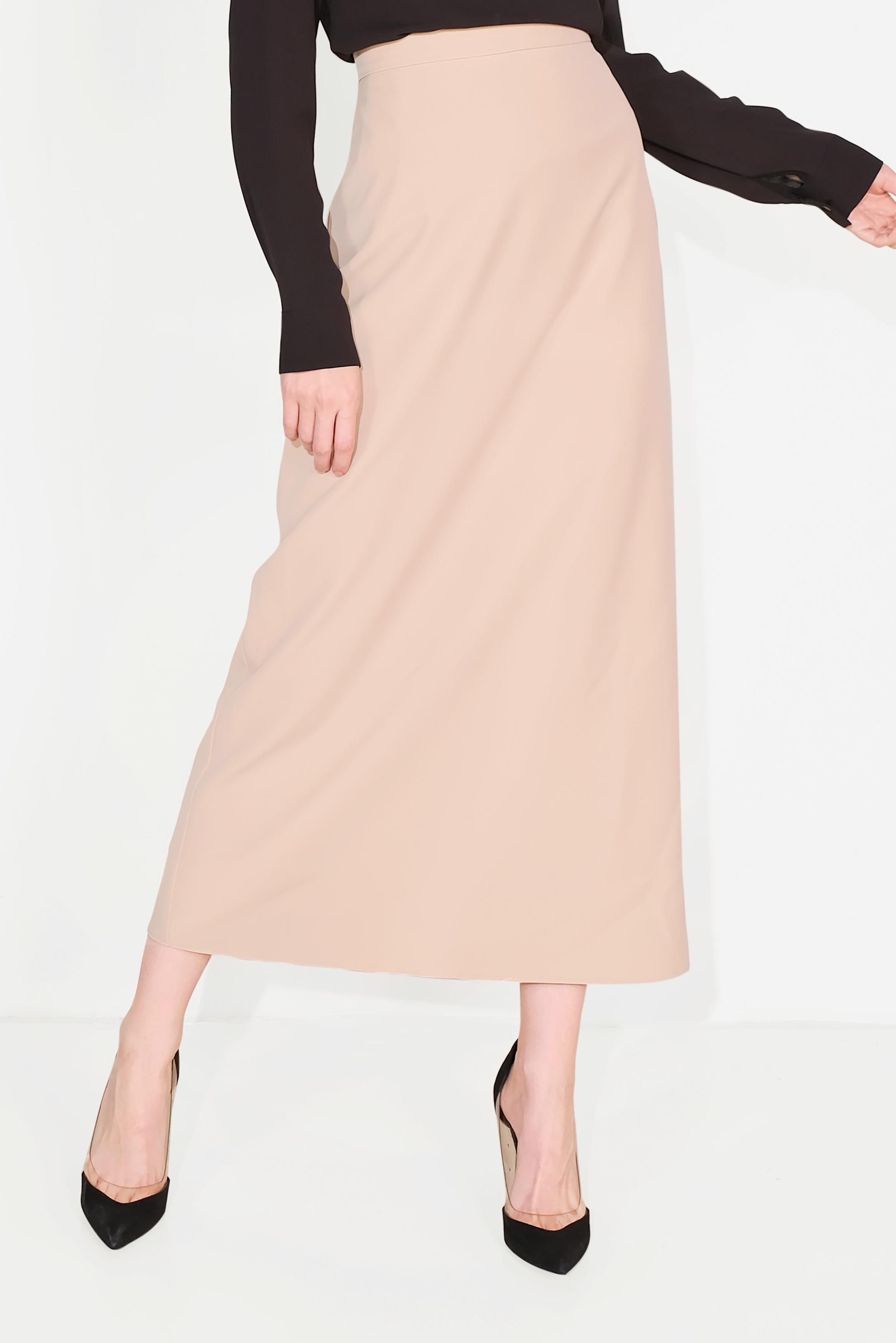 Hijab clothing BEIGE  Classic Cut Skirt 6386 