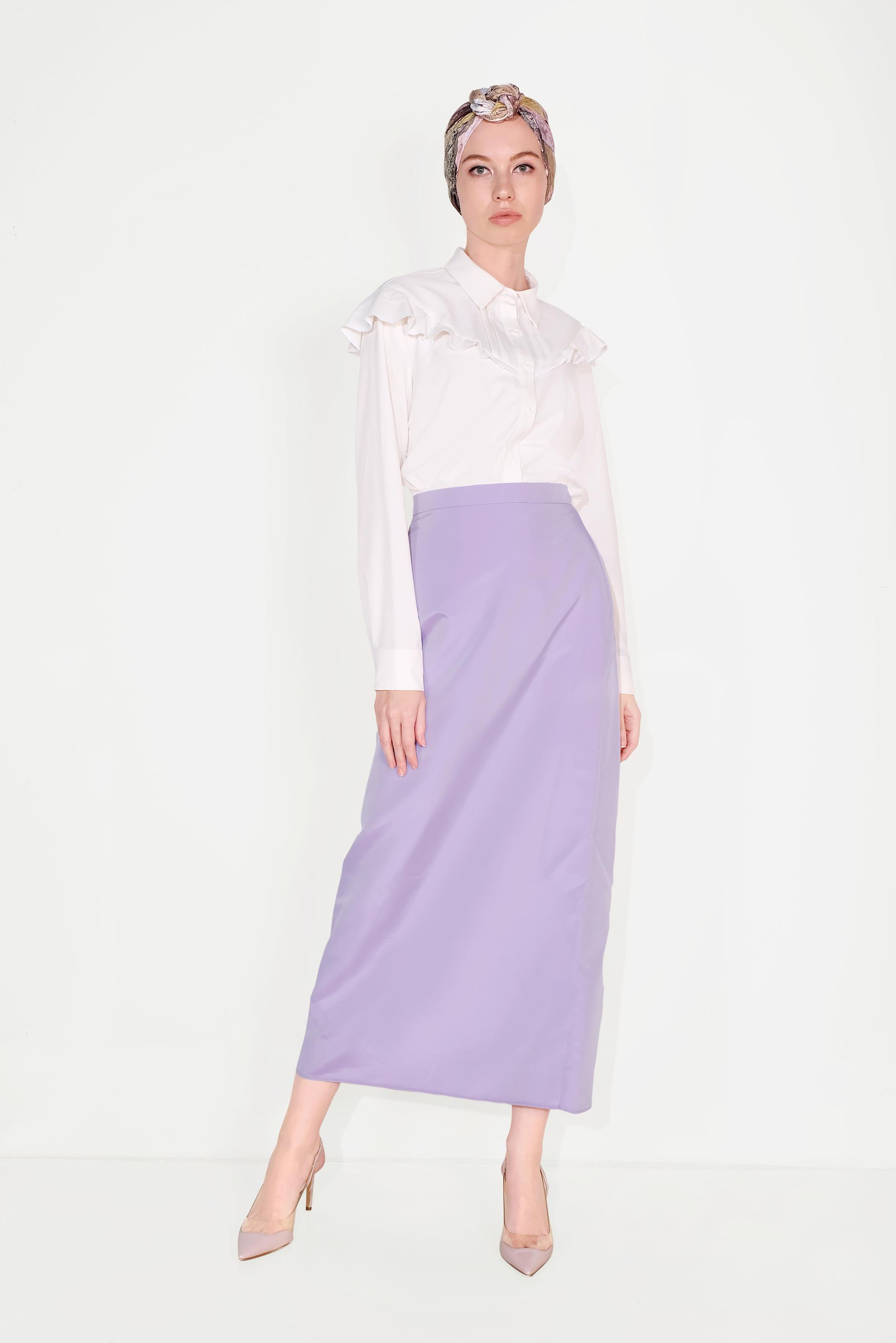 Hijab clothing PURPLE  Classic Cut Skirt 6386 