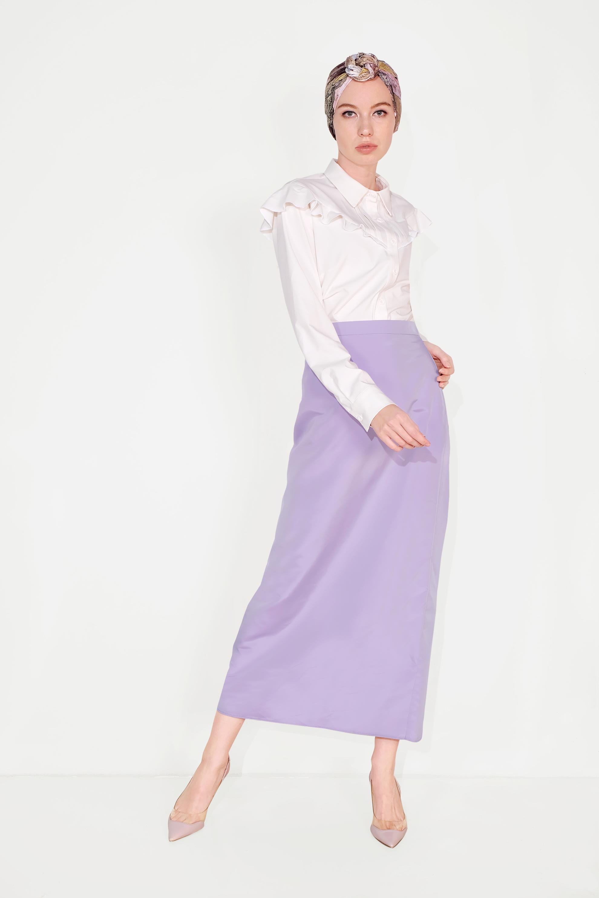Hijab clothing PURPLE  Classic Cut Skirt 6386 