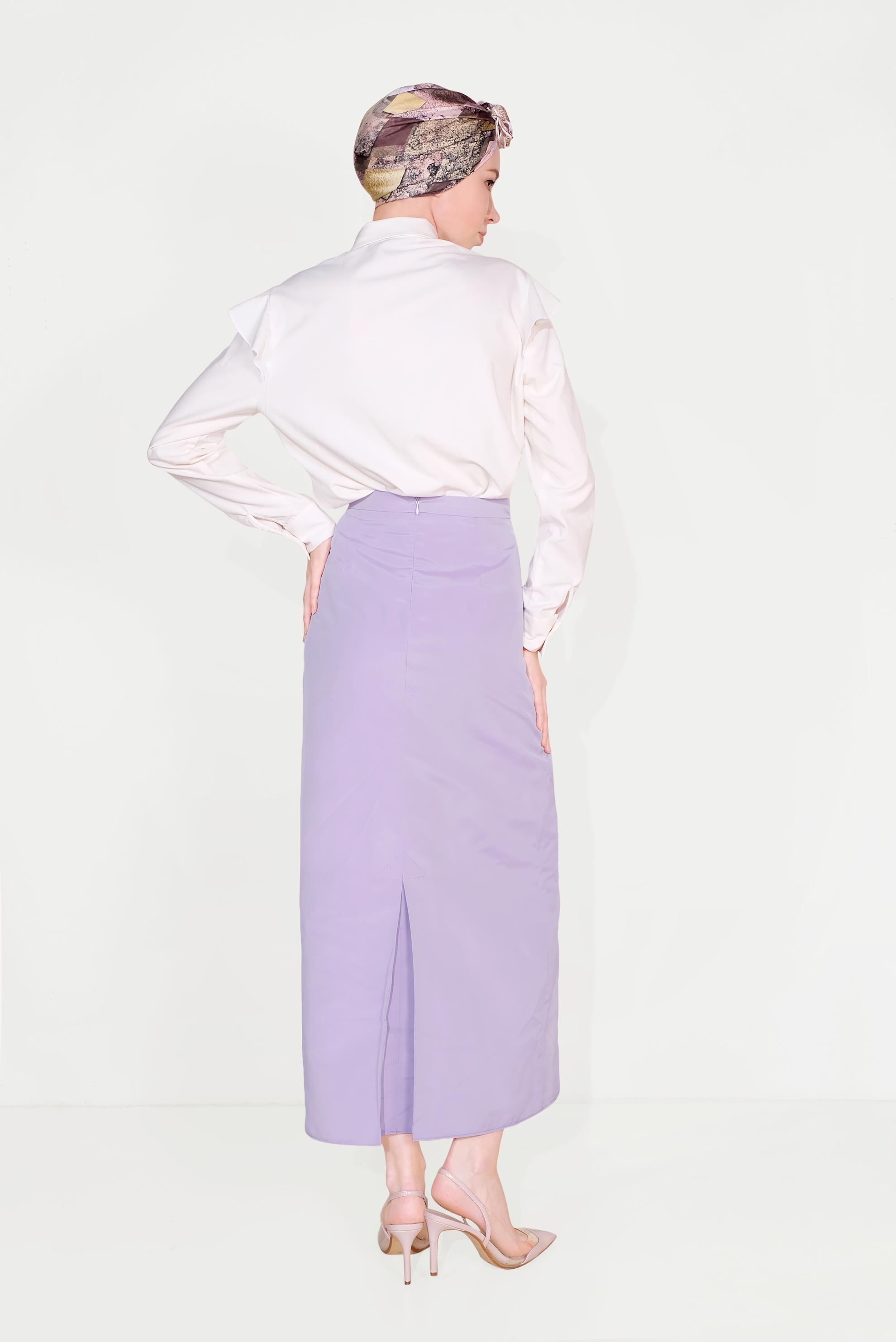 Hijab clothing PURPLE  Classic Cut Skirt 6386 