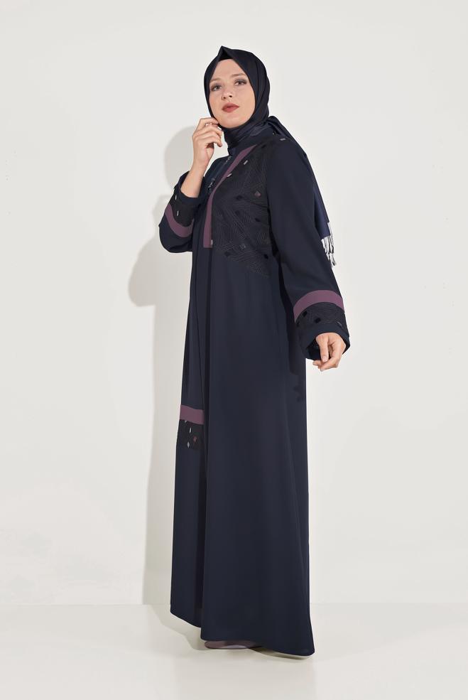 Vêtements hijab BLEU MARINE 80004 CASSLE FERACE 42/48 - ALVİNA