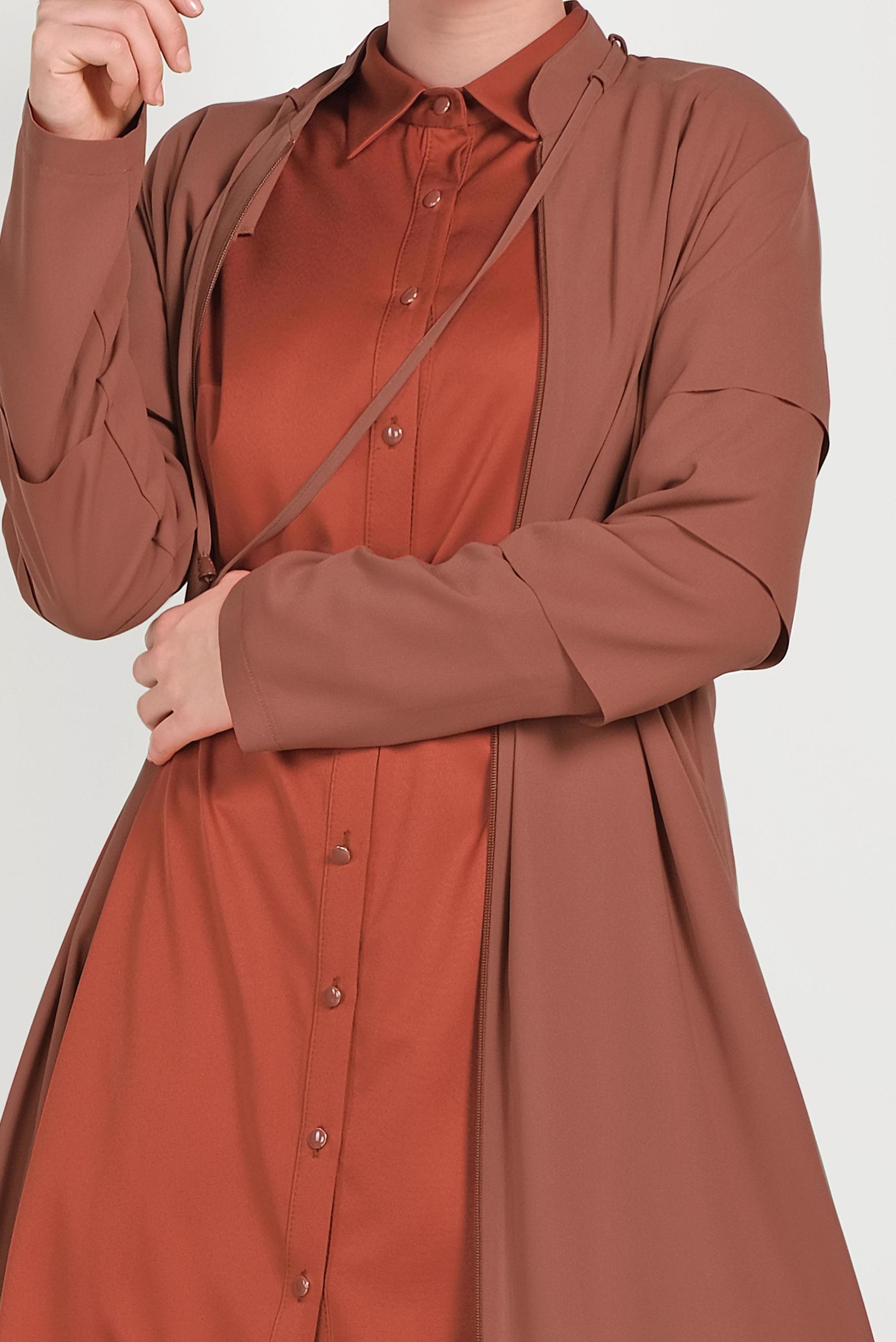 Hijab clothing ORANGE ABAYA WITH TIERED SLEEVES 80007 