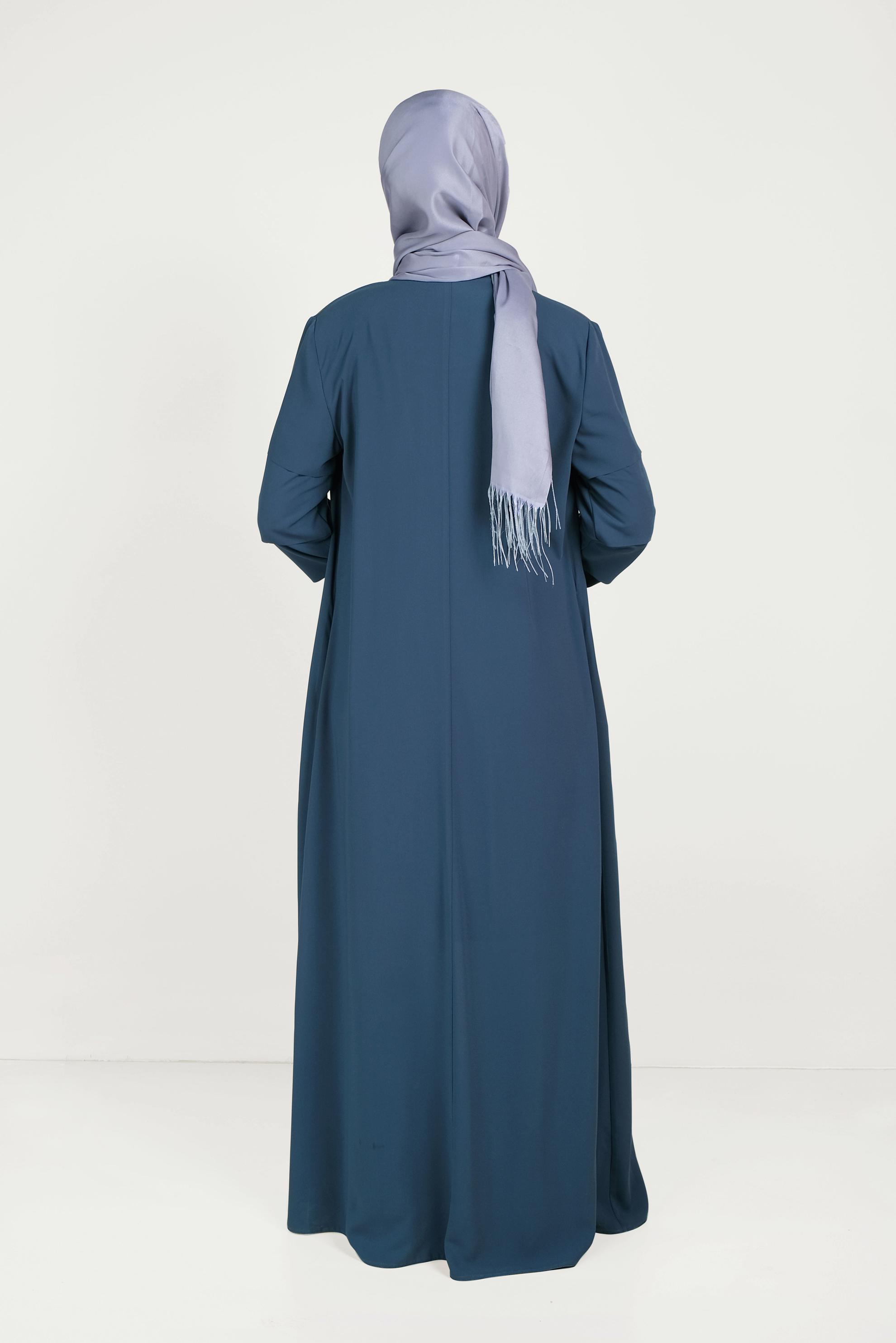 Hijab clothing GREEN ABAYA WITH TIERED SLEEVES 80007 