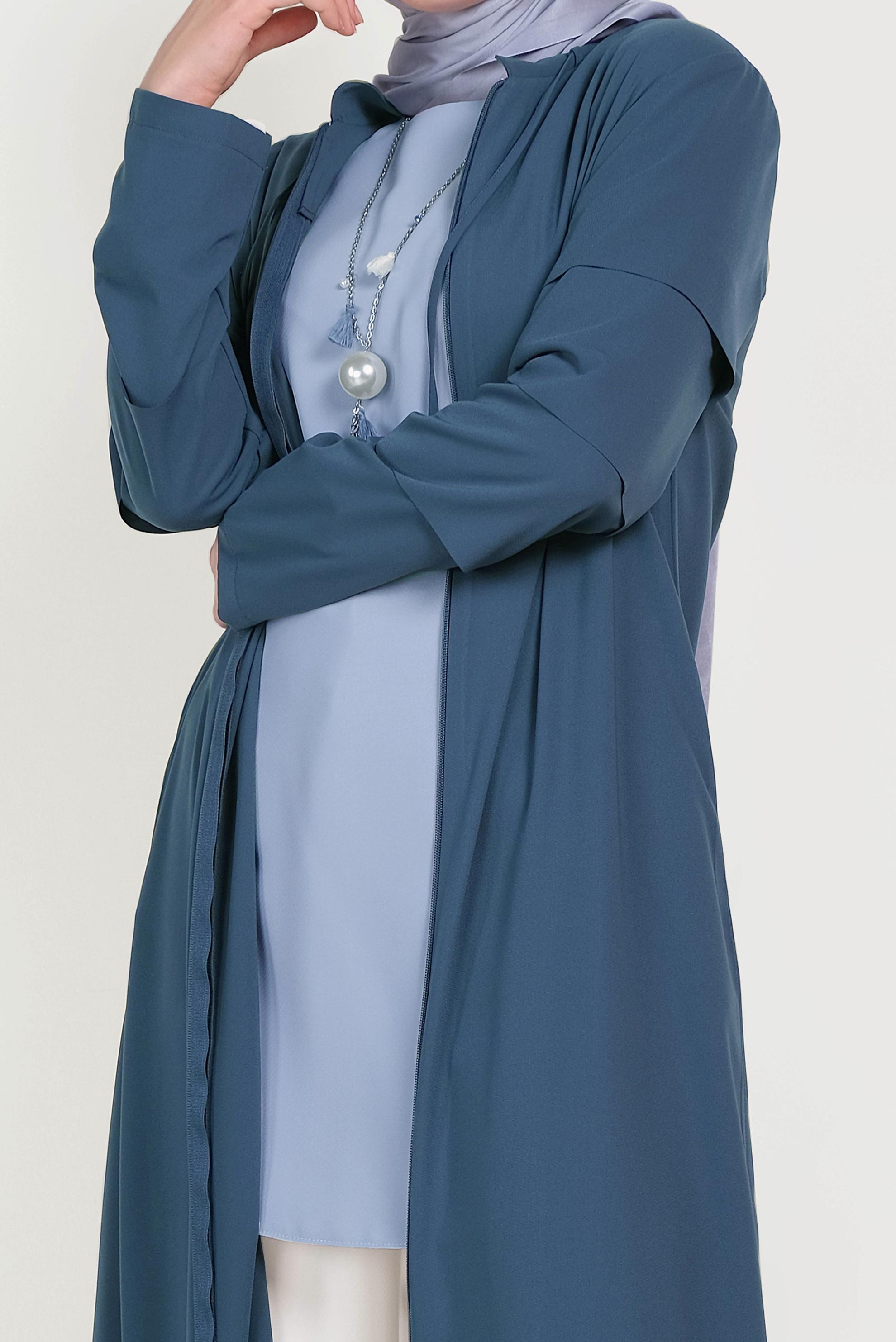 Hijab clothing GREEN ABAYA WITH TIERED SLEEVES 80007 