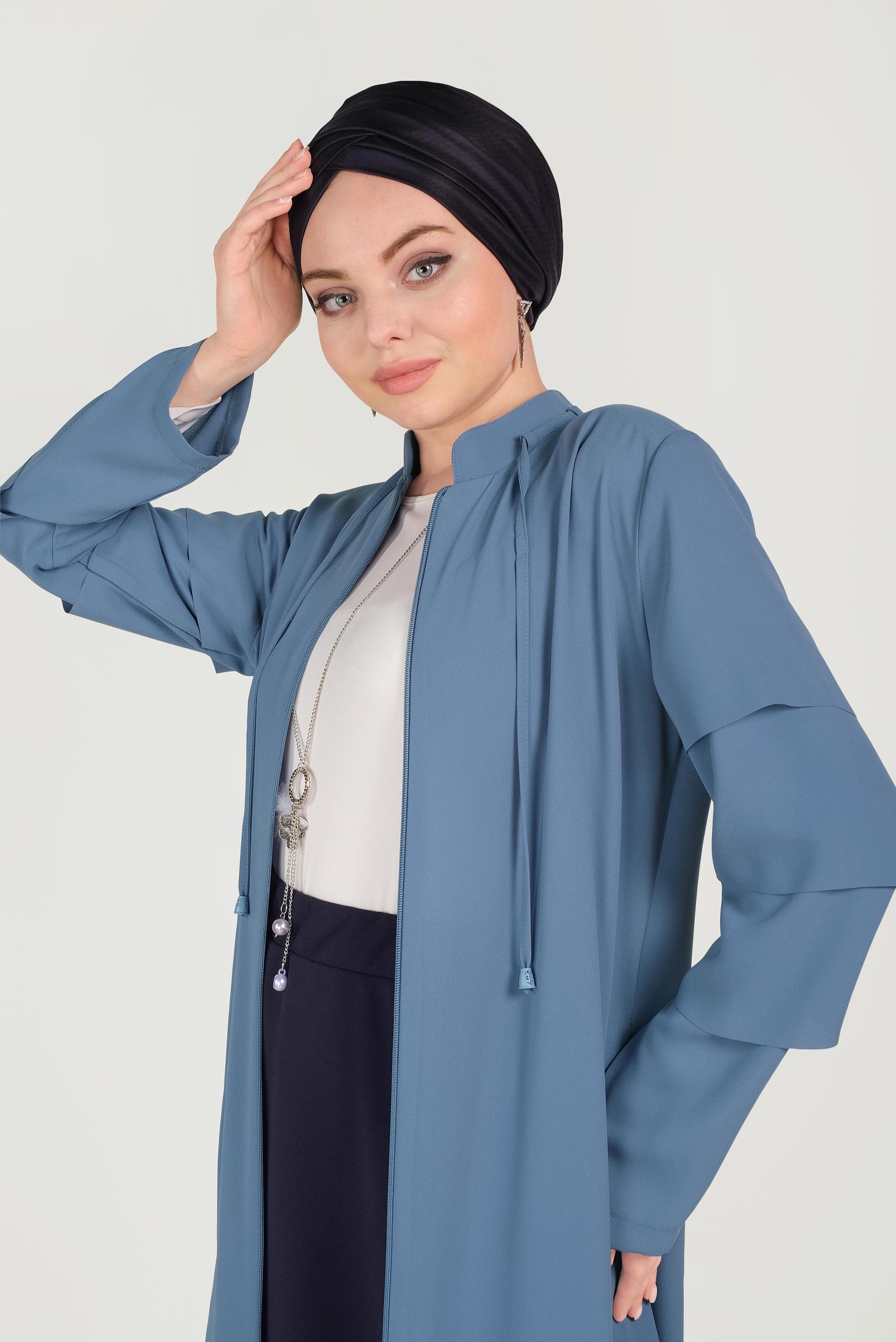 Hijab clothing PURPLE ABAYA WITH TIERED SLEEVES 80007 