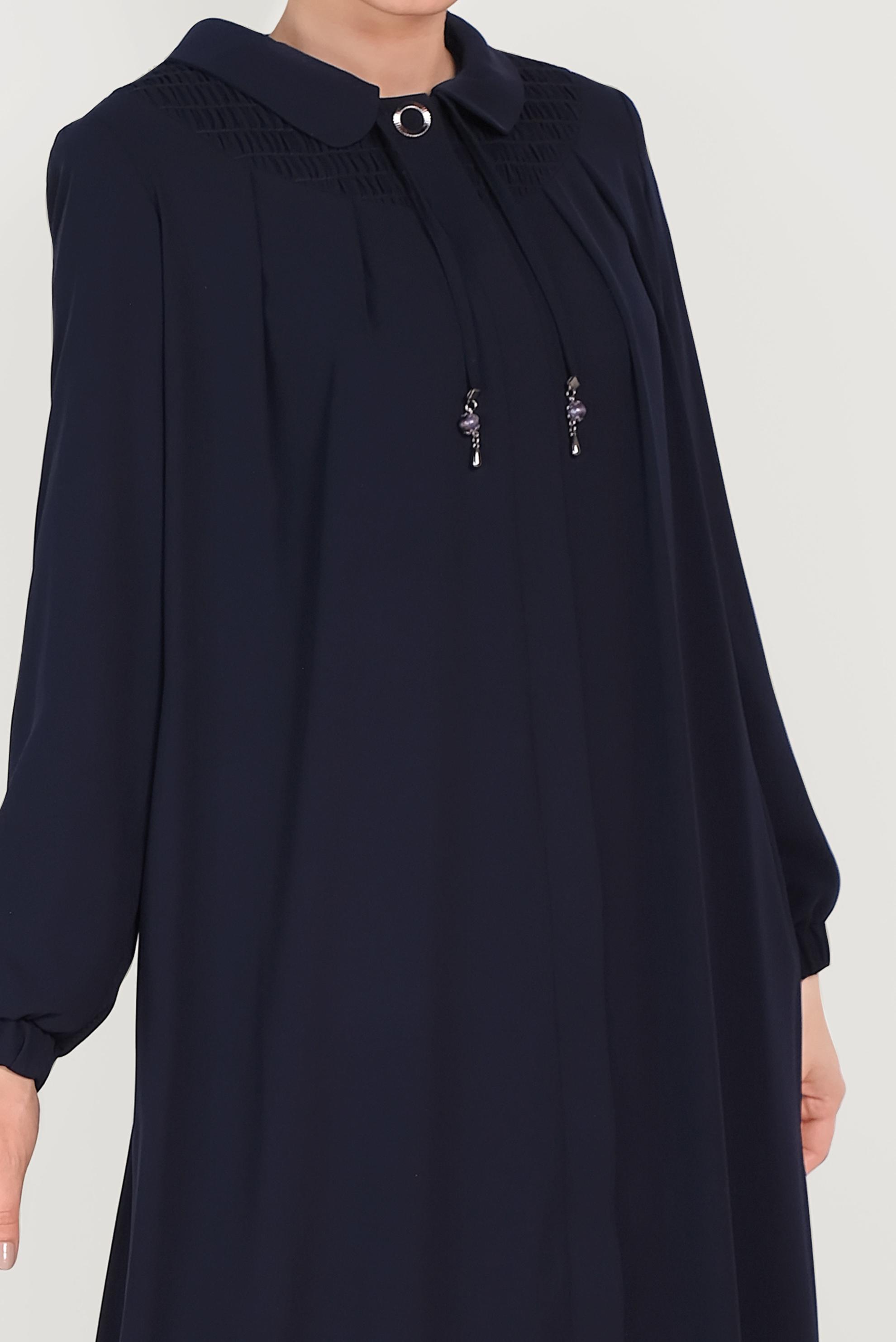 Tesettür giyim LACİVERT BEBE YAKA FERACE 80008 