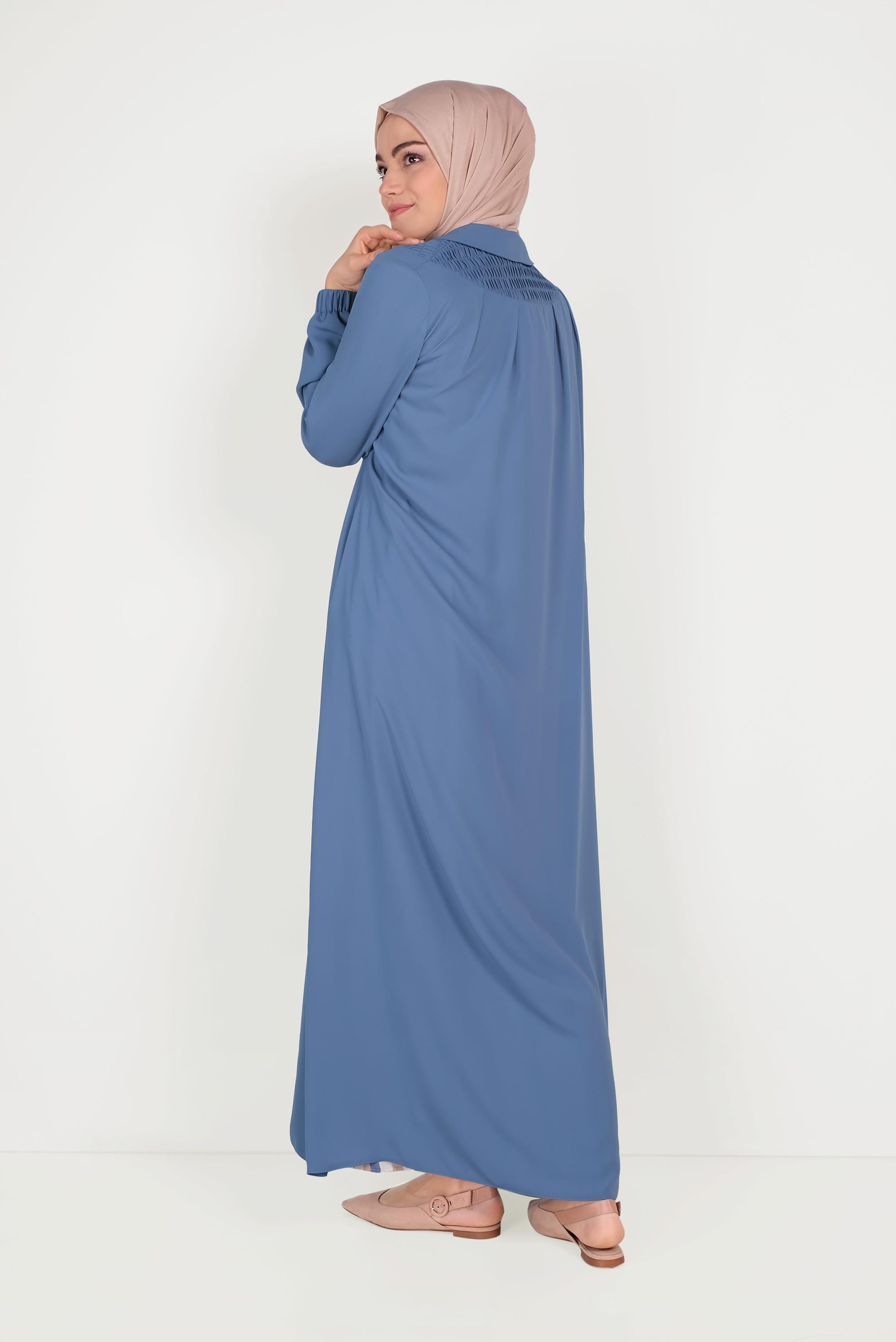 Tesettür giyim MOR BEBE YAKA FERACE 80008 