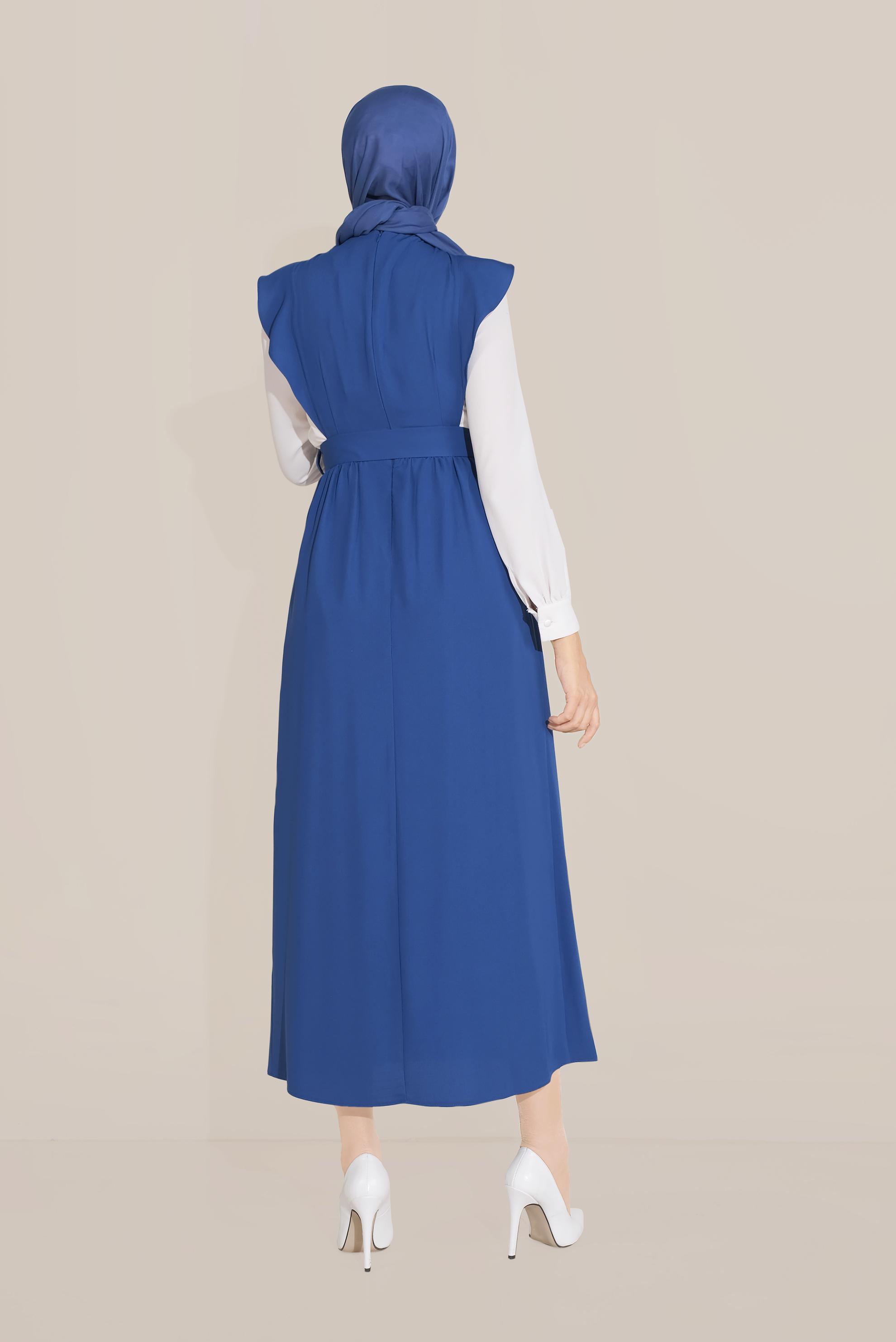 Tesettür giyim LACİVERT KEMERLİ NAKIŞLI JİLE 40757