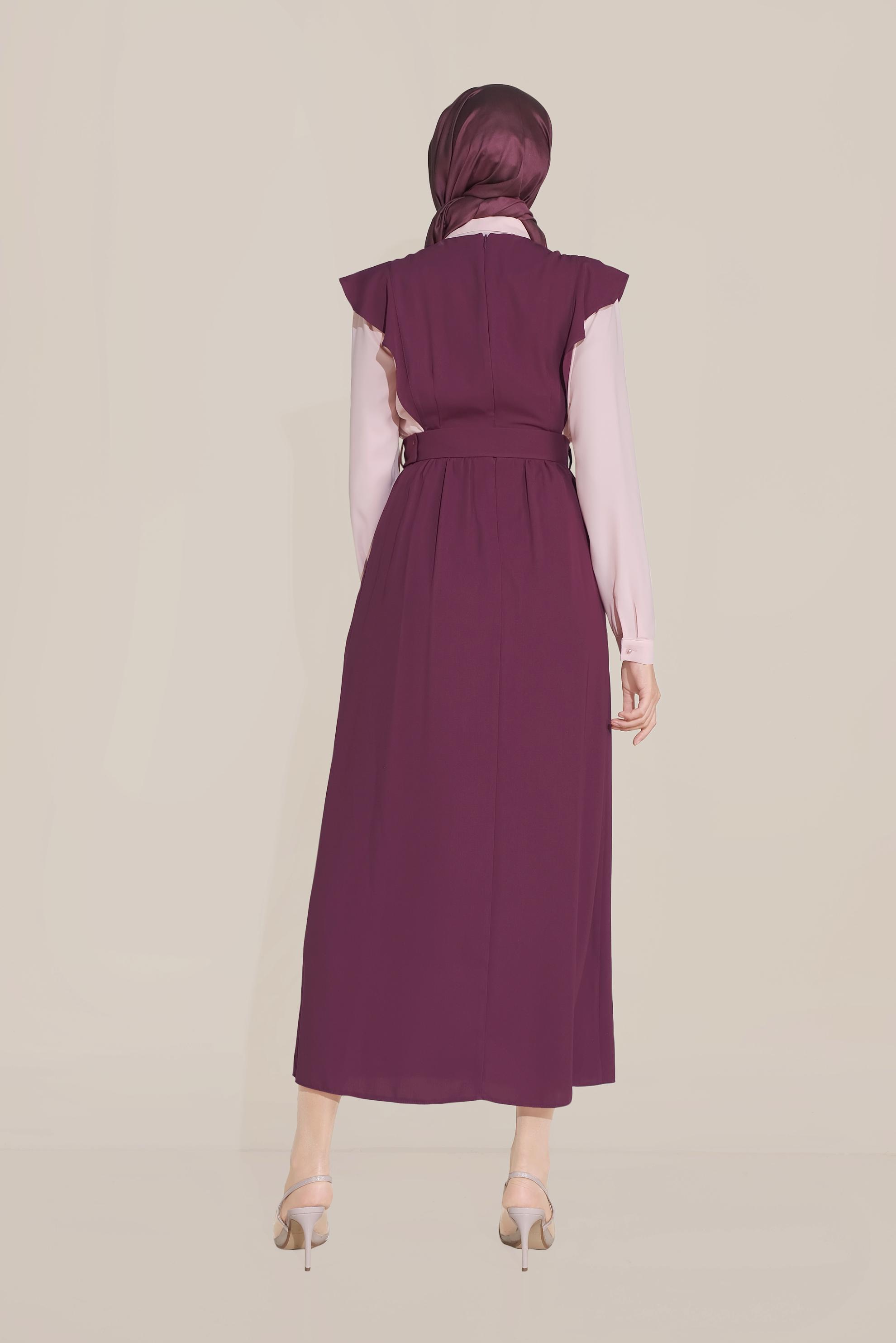 Tesettür giyim MÜRDÜM KEMERLİ NAKIŞLI JİLE 40757