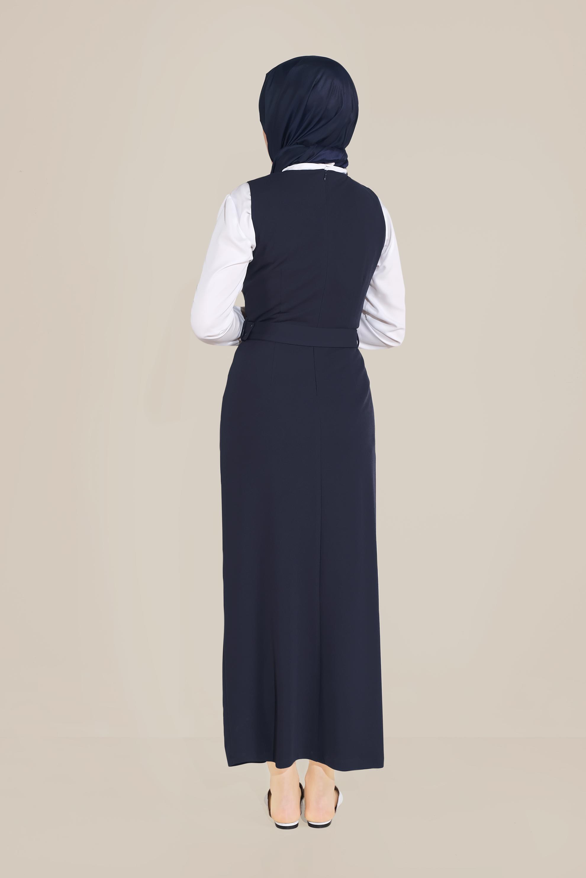 Tesettür giyim LACİVERT DÜĞMELİ JİLE 40759 