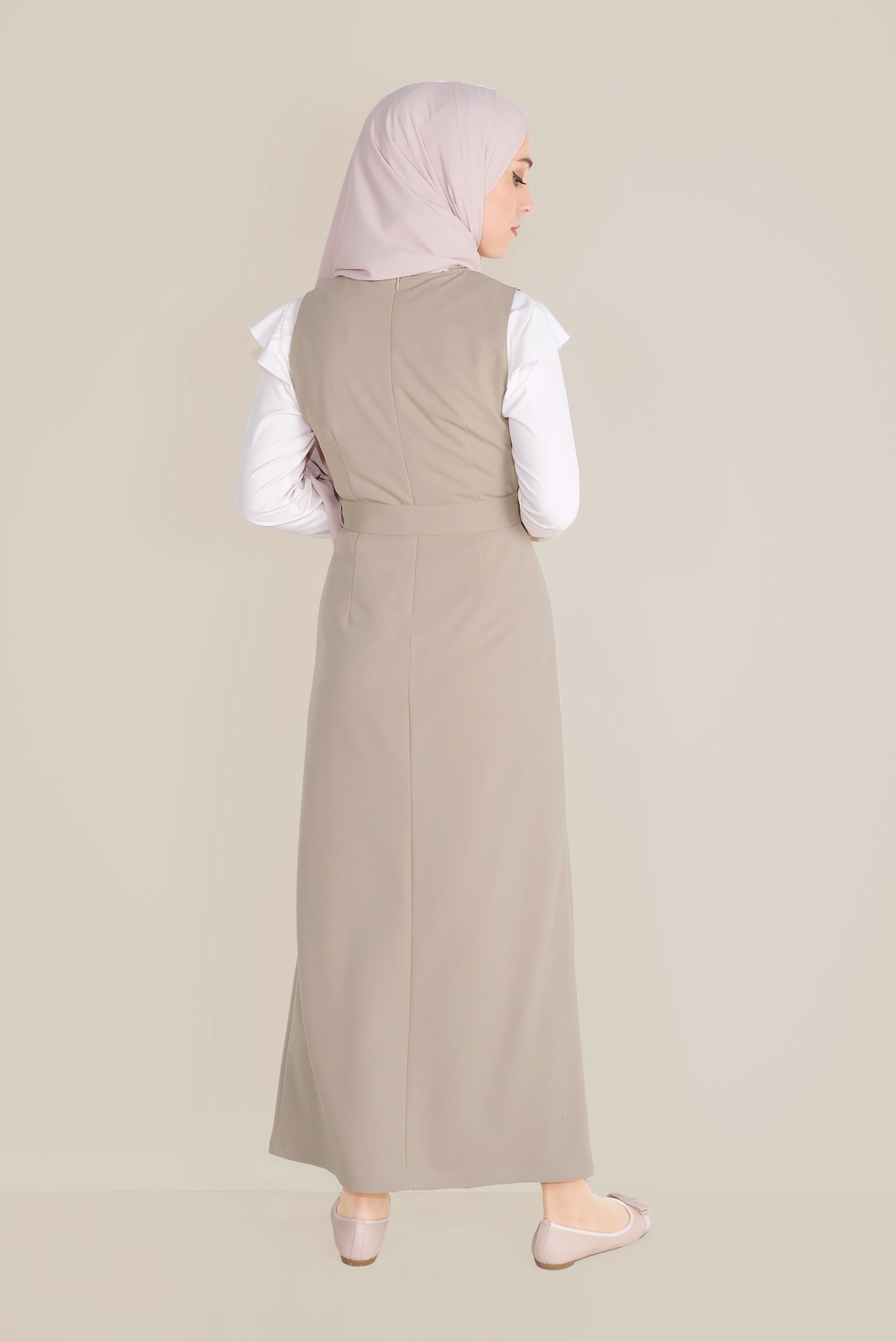 Tesettür giyim VİZON DÜĞMELİ JİLE 40759 