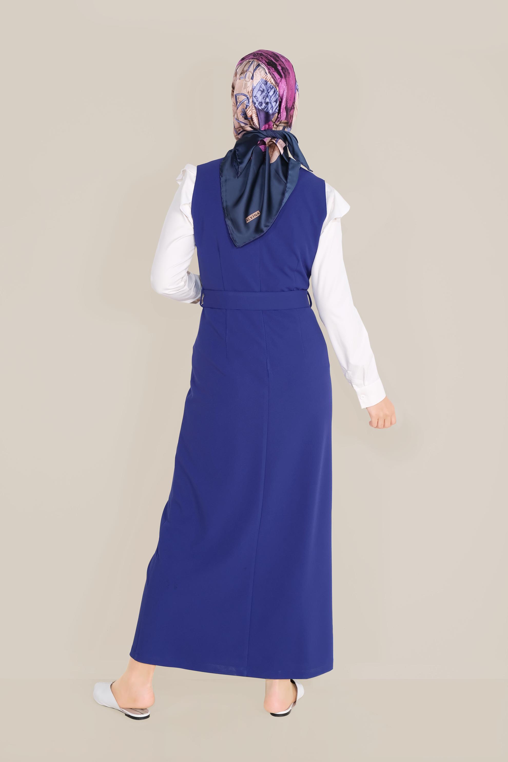 Tesettür giyim MAVİ DÜĞMELİ JİLE 40759 