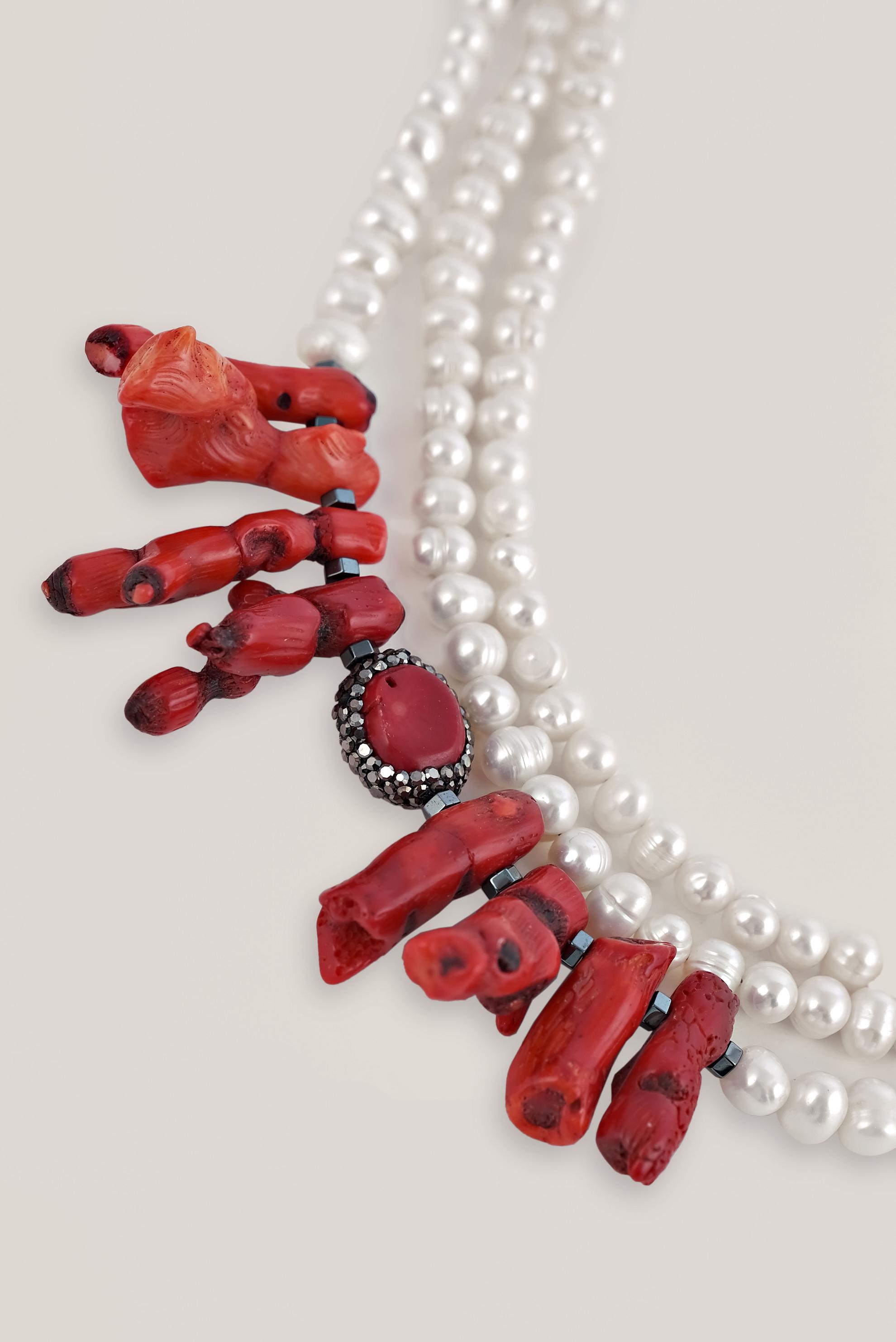 Tesettür giyim BEYAZ ALVİNA TAŞLI KOLYE 3002