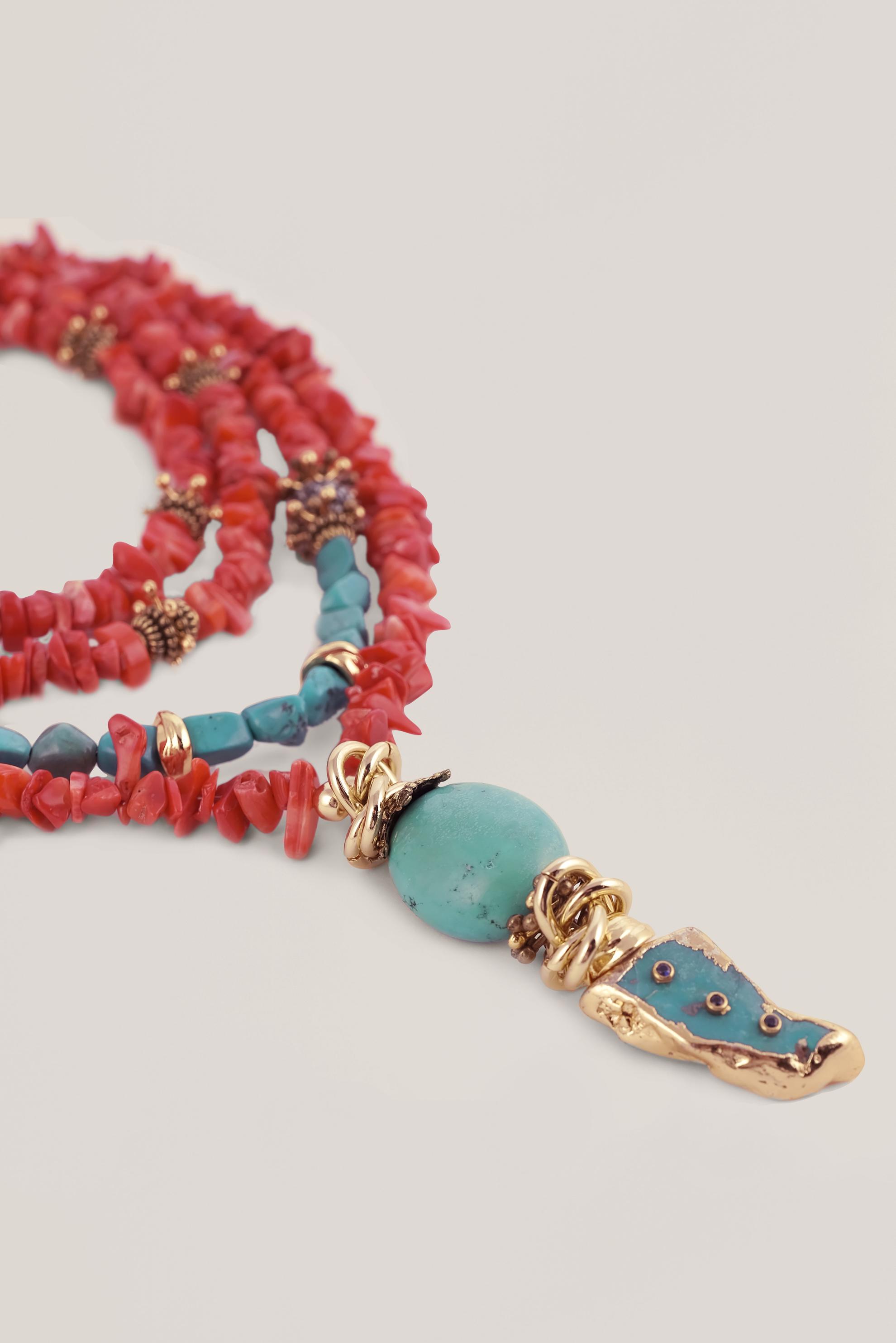 Tesettür giyim MERCAN ALVİNA İNCİ MERCAN KOLYE 3012