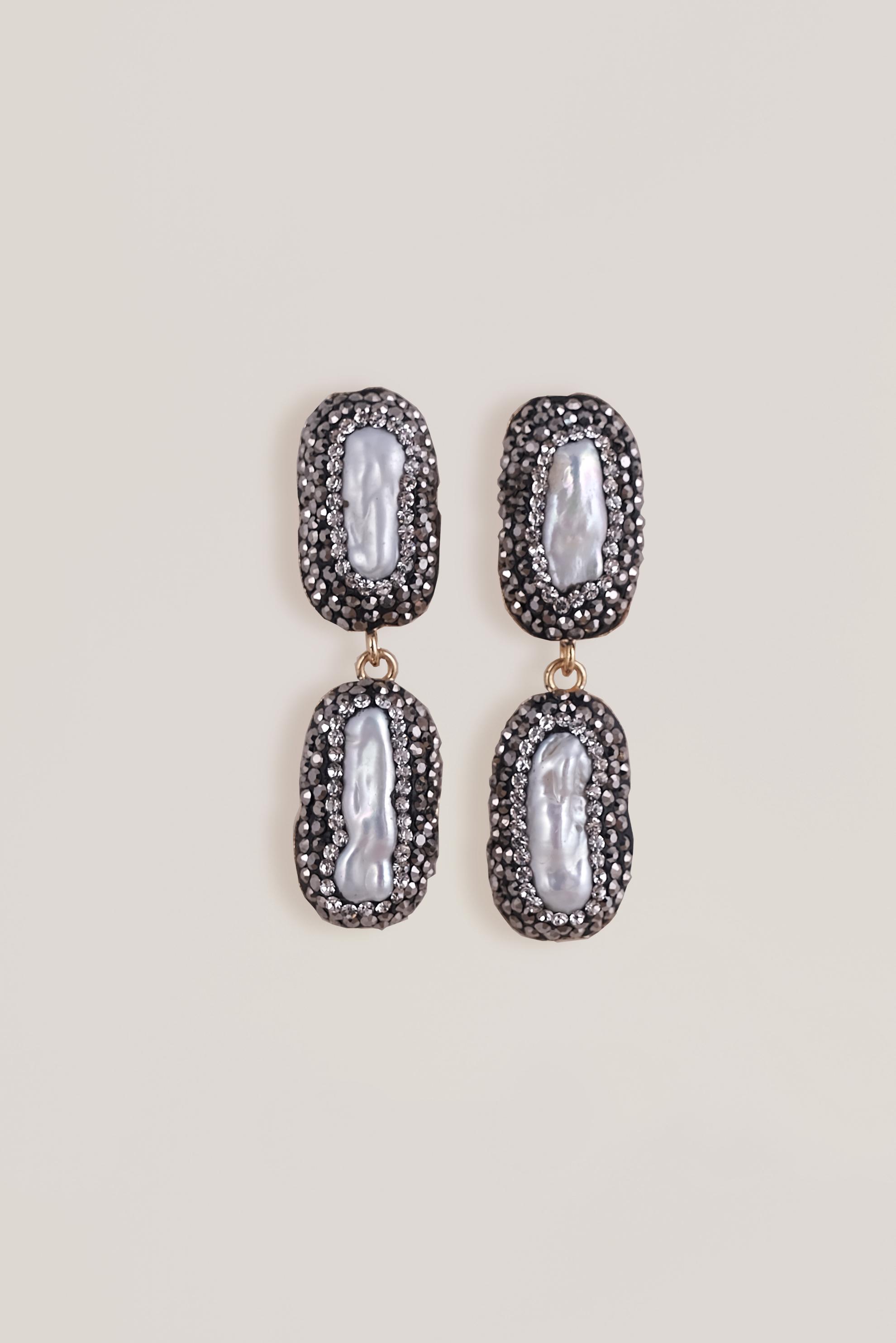 Hijab clothing WHITE 1002 ALVİNA MARKAZİT TAŞLI  KÜPE