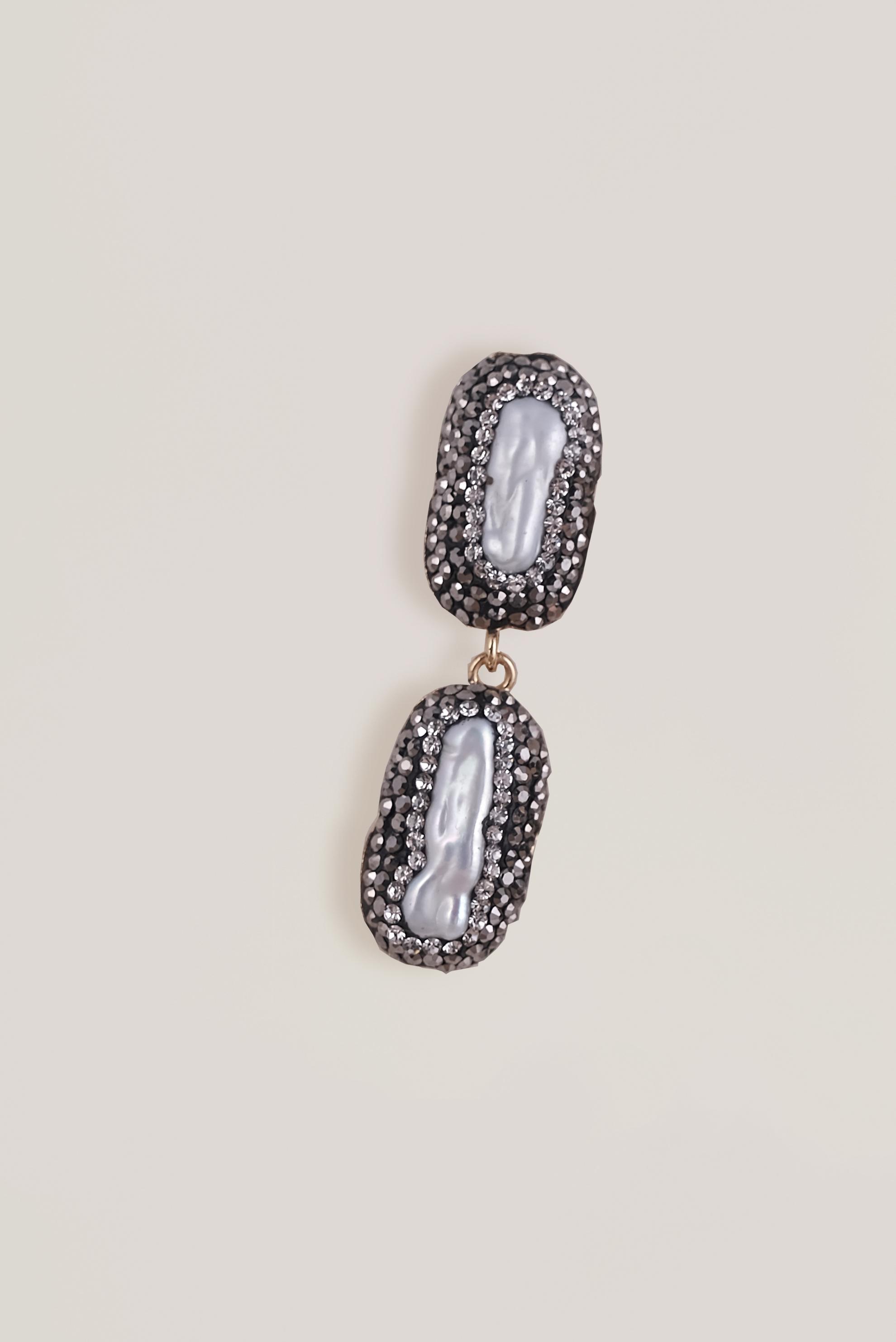 Hijab clothing WHITE 1002 ALVİNA MARKAZİT TAŞLI  KÜPE