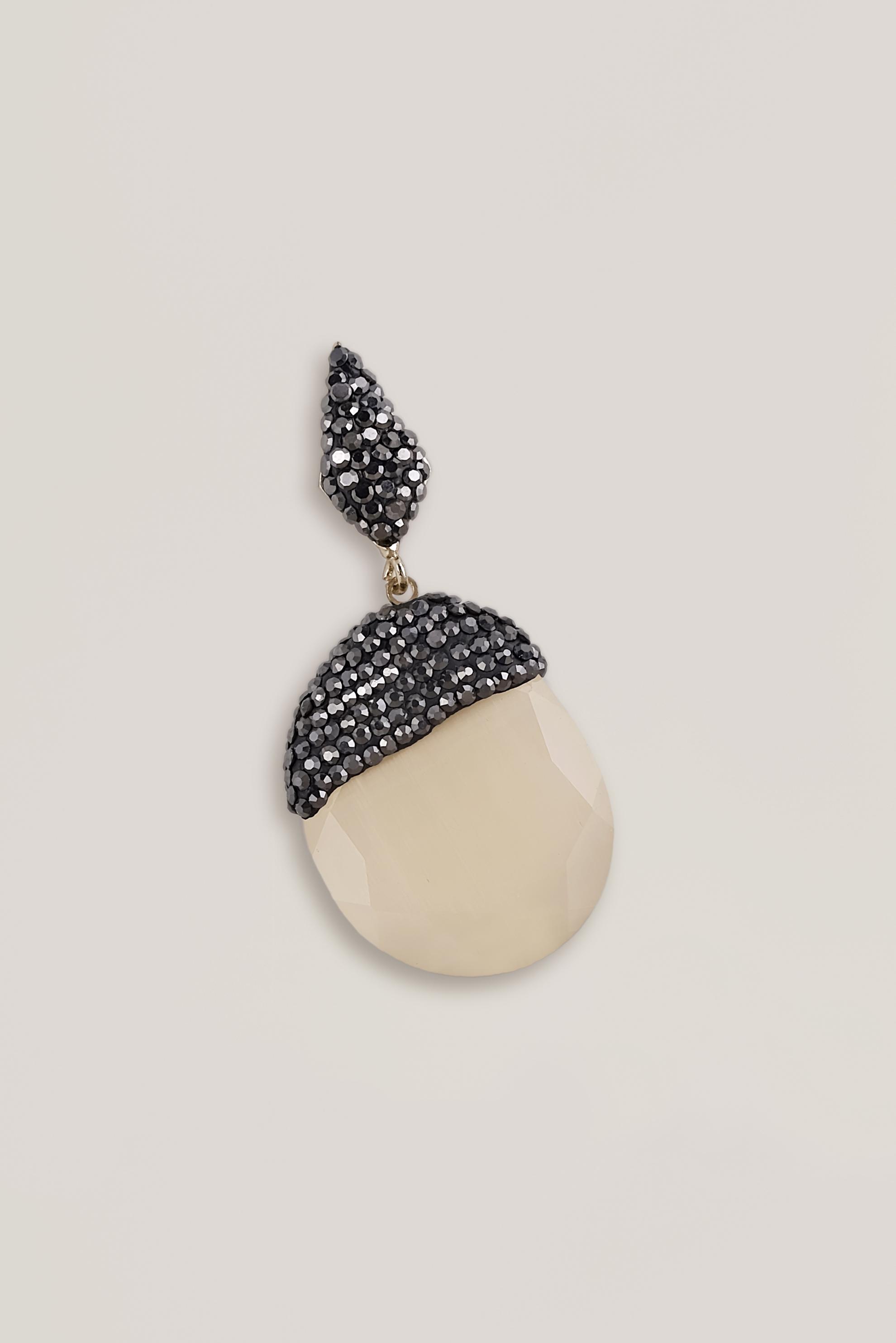 Hijab clothing MINK 1004  ALVİNA  KEDİ GÖZLÜ KÜPE