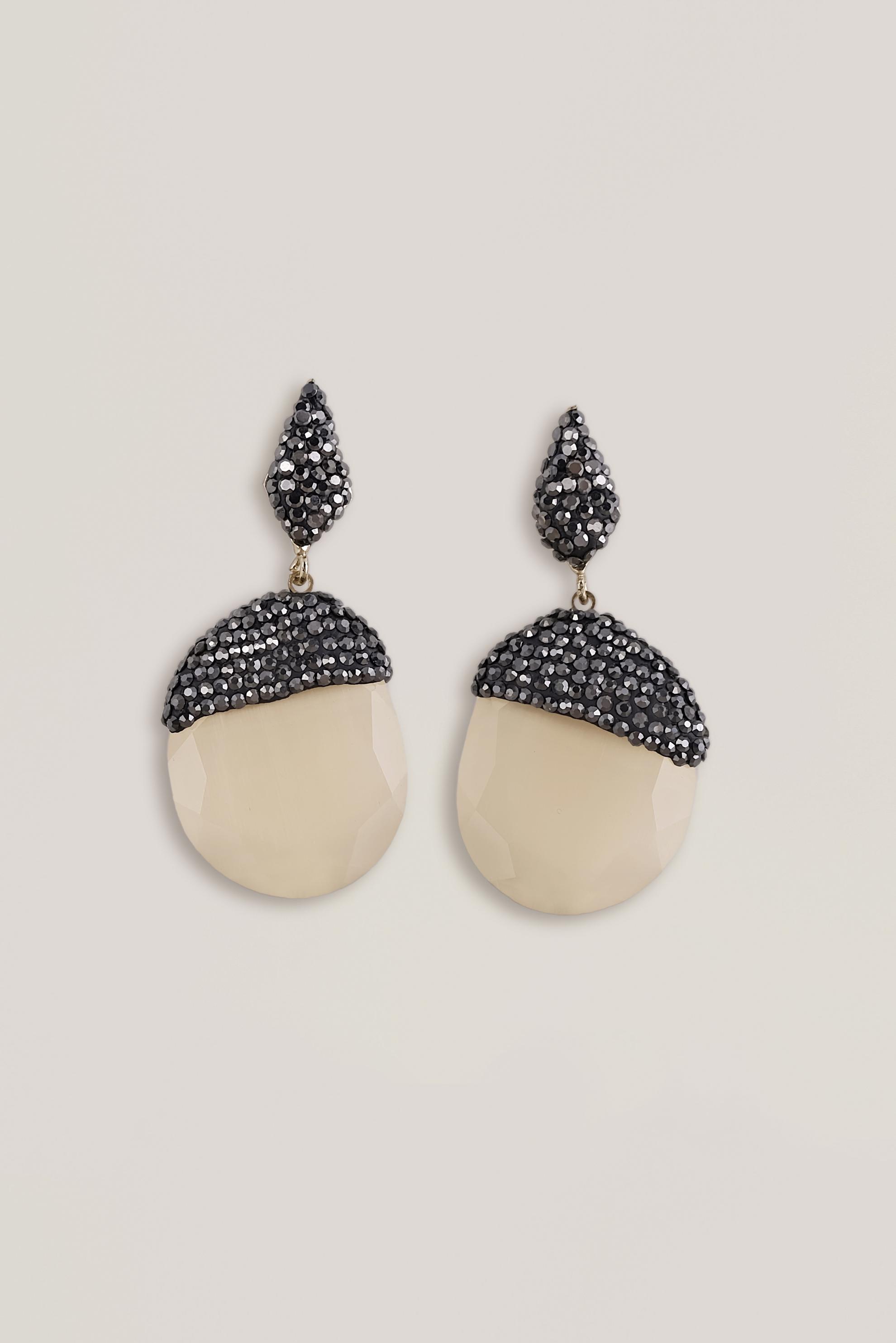 Hijab clothing MINK 1004  ALVİNA  KEDİ GÖZLÜ KÜPE