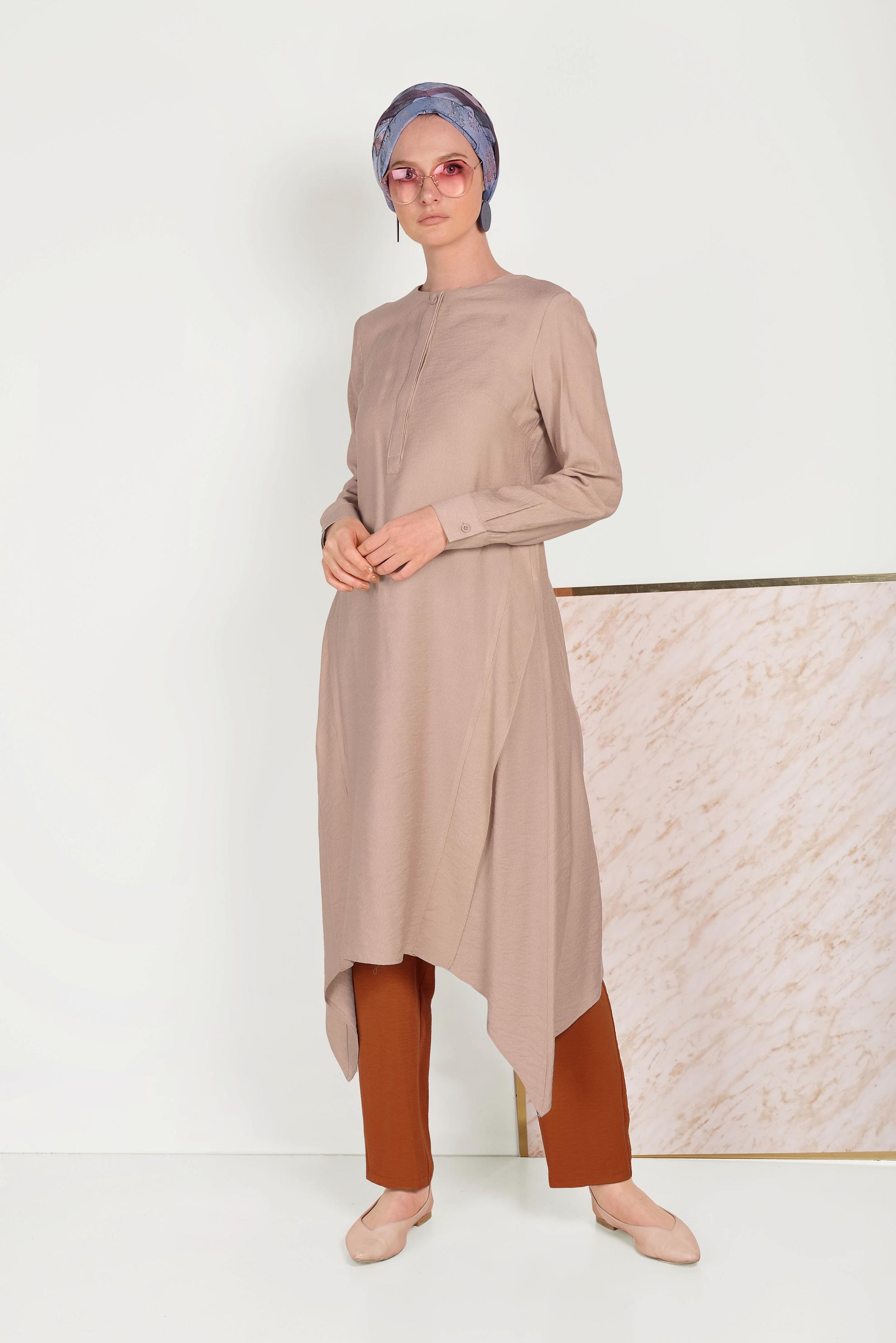 Tesettür giyim TURUNCU CEPLİ HAVUÇ MODEL PANTOLON 70050