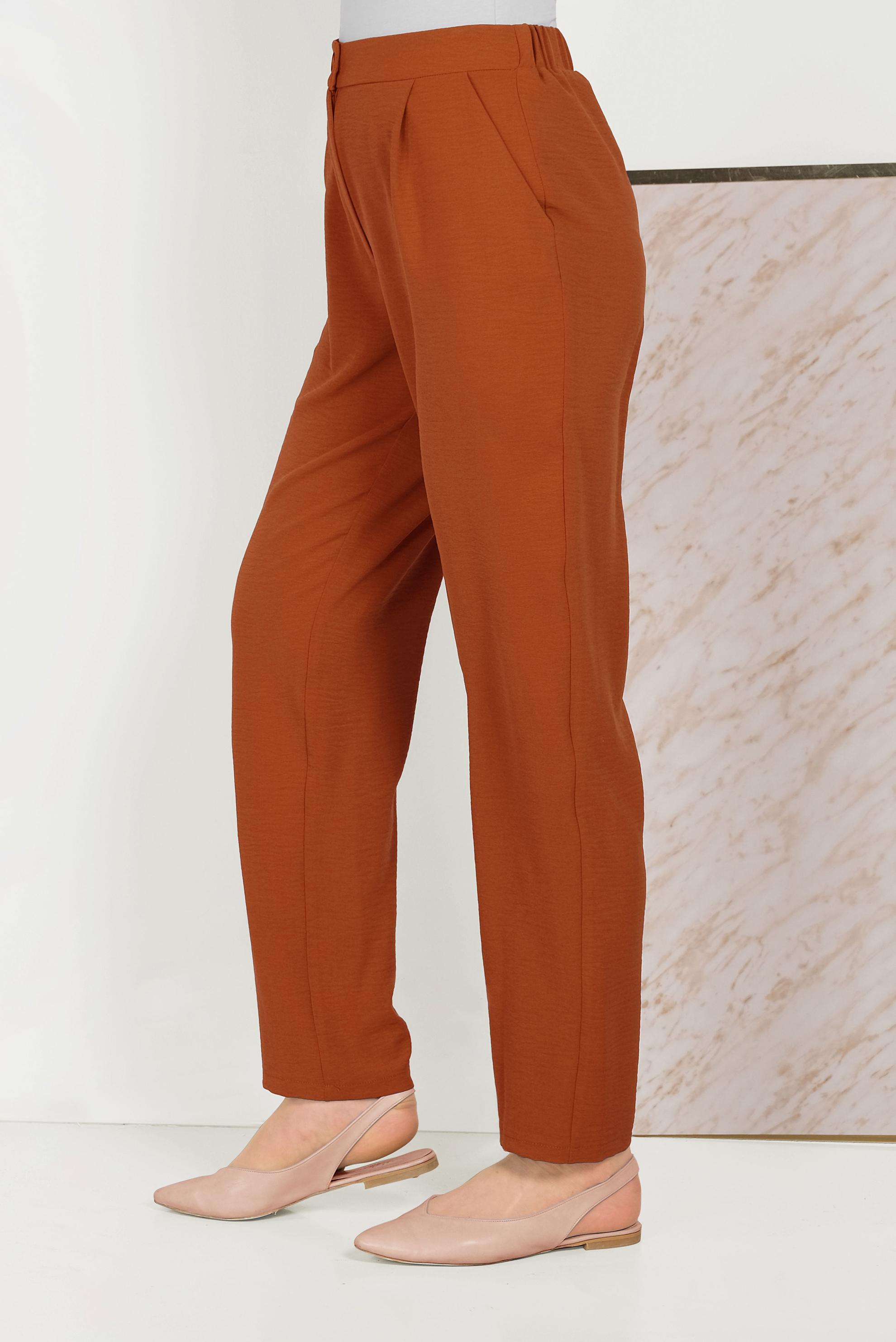 Tesettür giyim TURUNCU CEPLİ HAVUÇ MODEL PANTOLON 70050