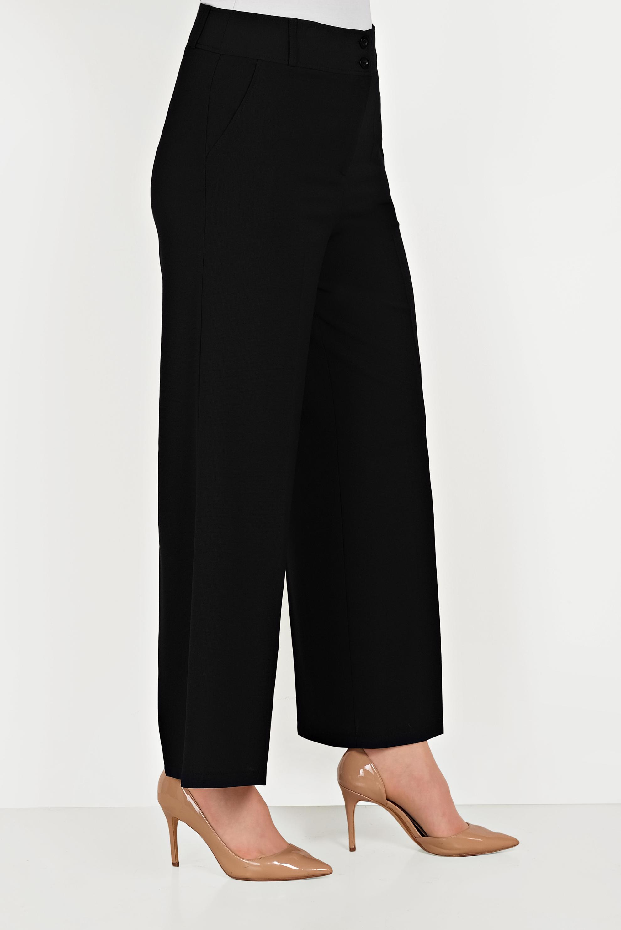 Tesettür giyim SİYAH DÜĞMELİ KUMAŞ PANTOLON 70053