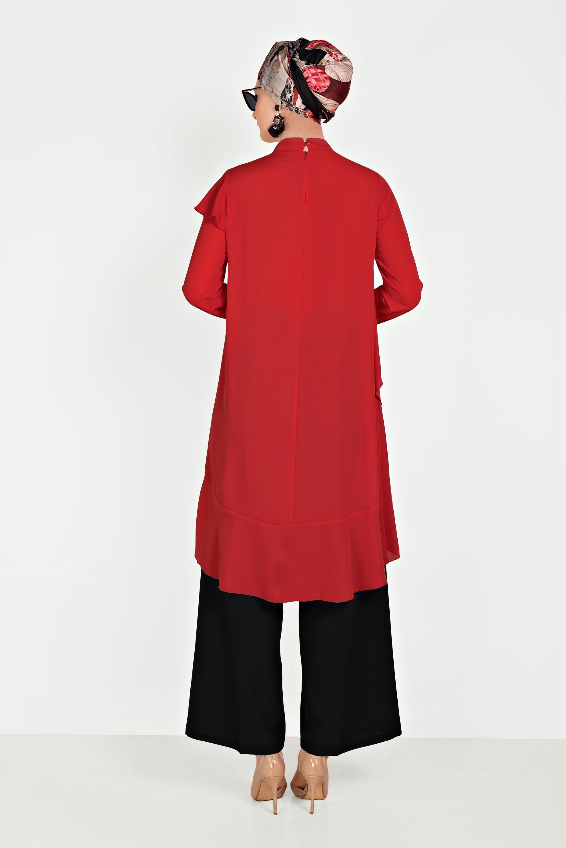 Tesettür giyim SİYAH DÜĞMELİ KUMAŞ PANTOLON 70053