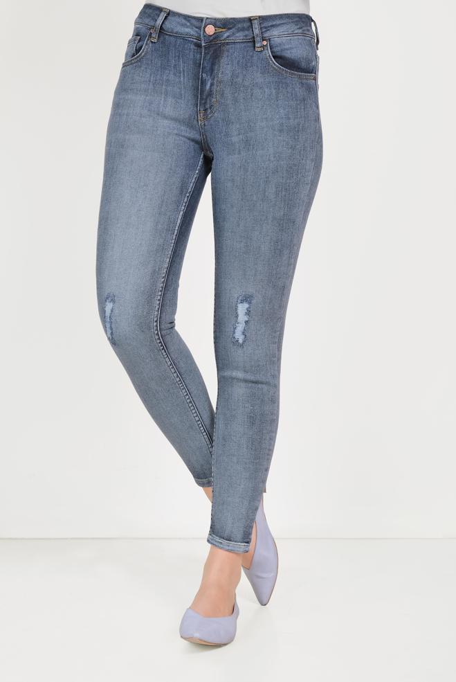 Hijab clothing BLUE COTTON DENIM TROUSERS 70056  - ALVİNA