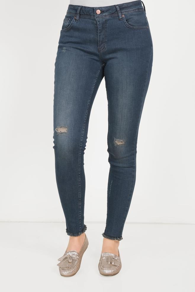 Hijab clothing NAVY BLUE STONE WASHED TROUSERS 70058  - ALVİNA