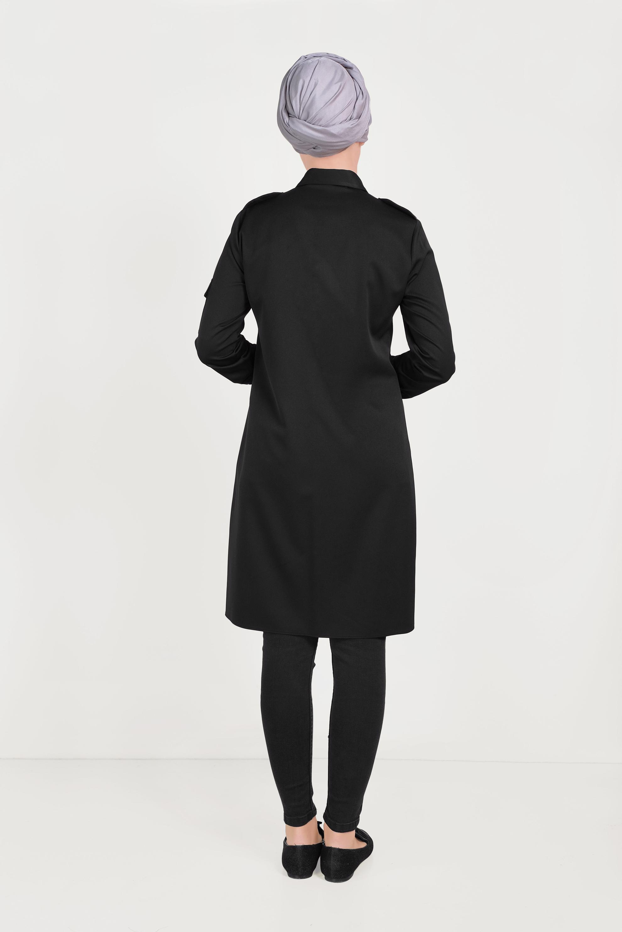 Tesettür giyim SİYAH DENİM PANTOLON 70063