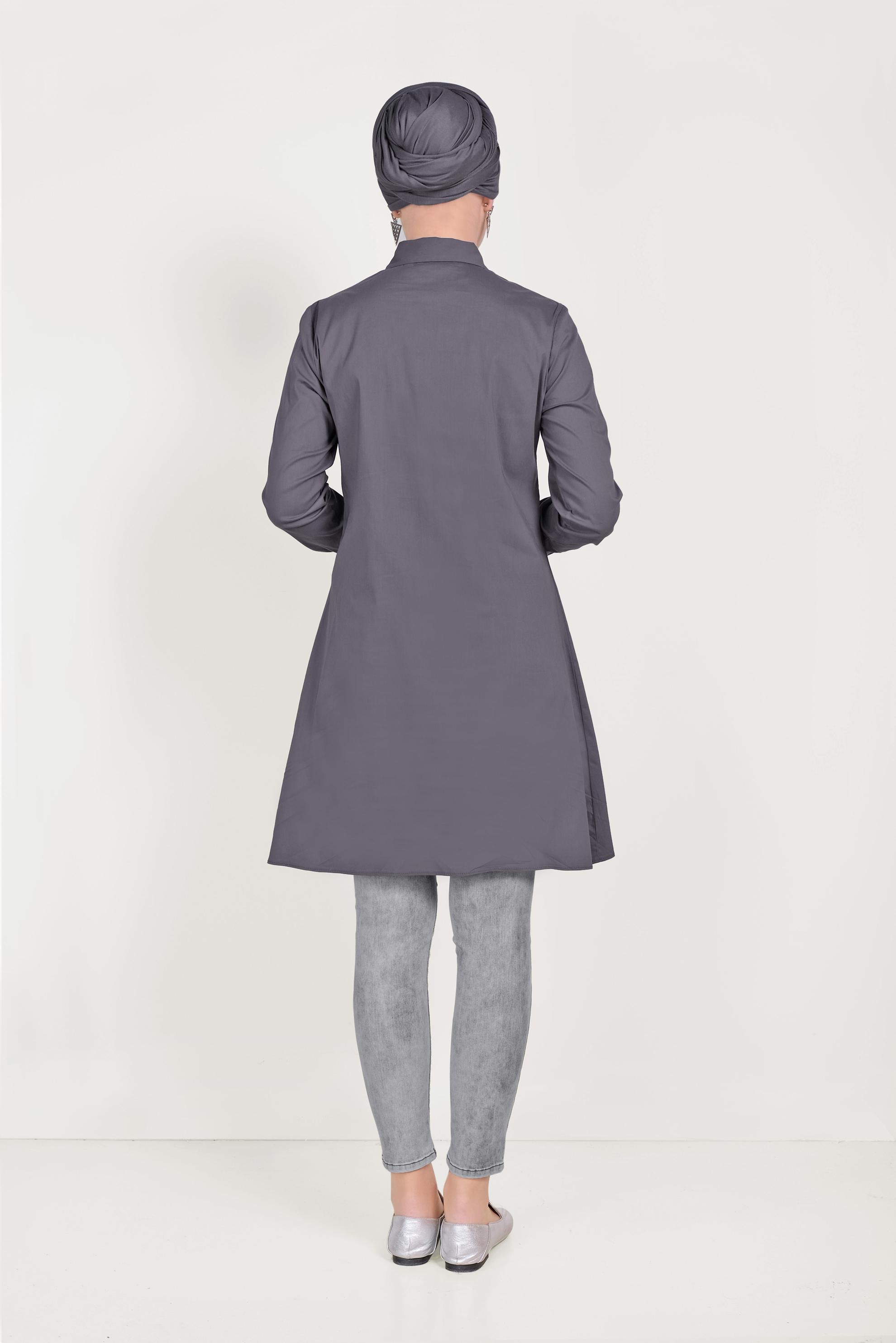 Tesettür giyim GRİ TAŞLANMIŞ PANTOLON 70064