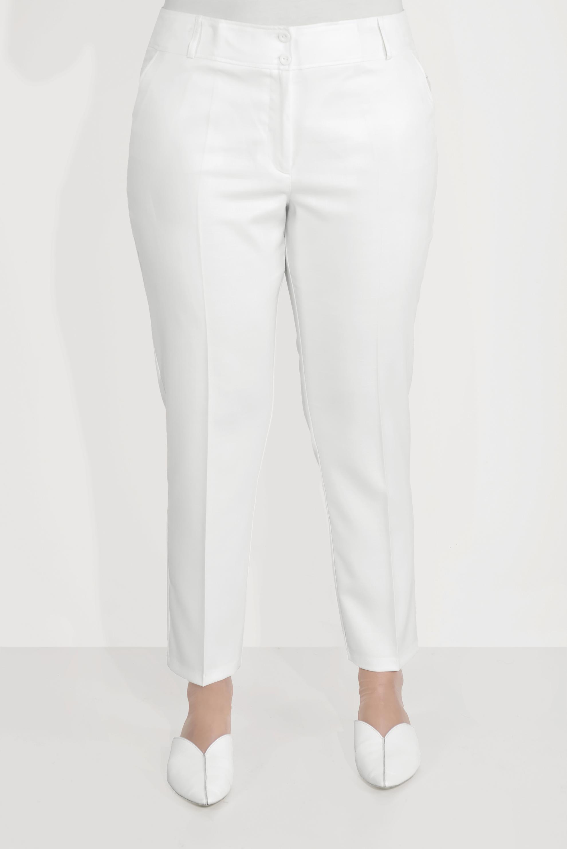 Vêtements hijab BLANC PANTALON À JAMBE LARGE TAILLE RÉGULİÈRE 70070