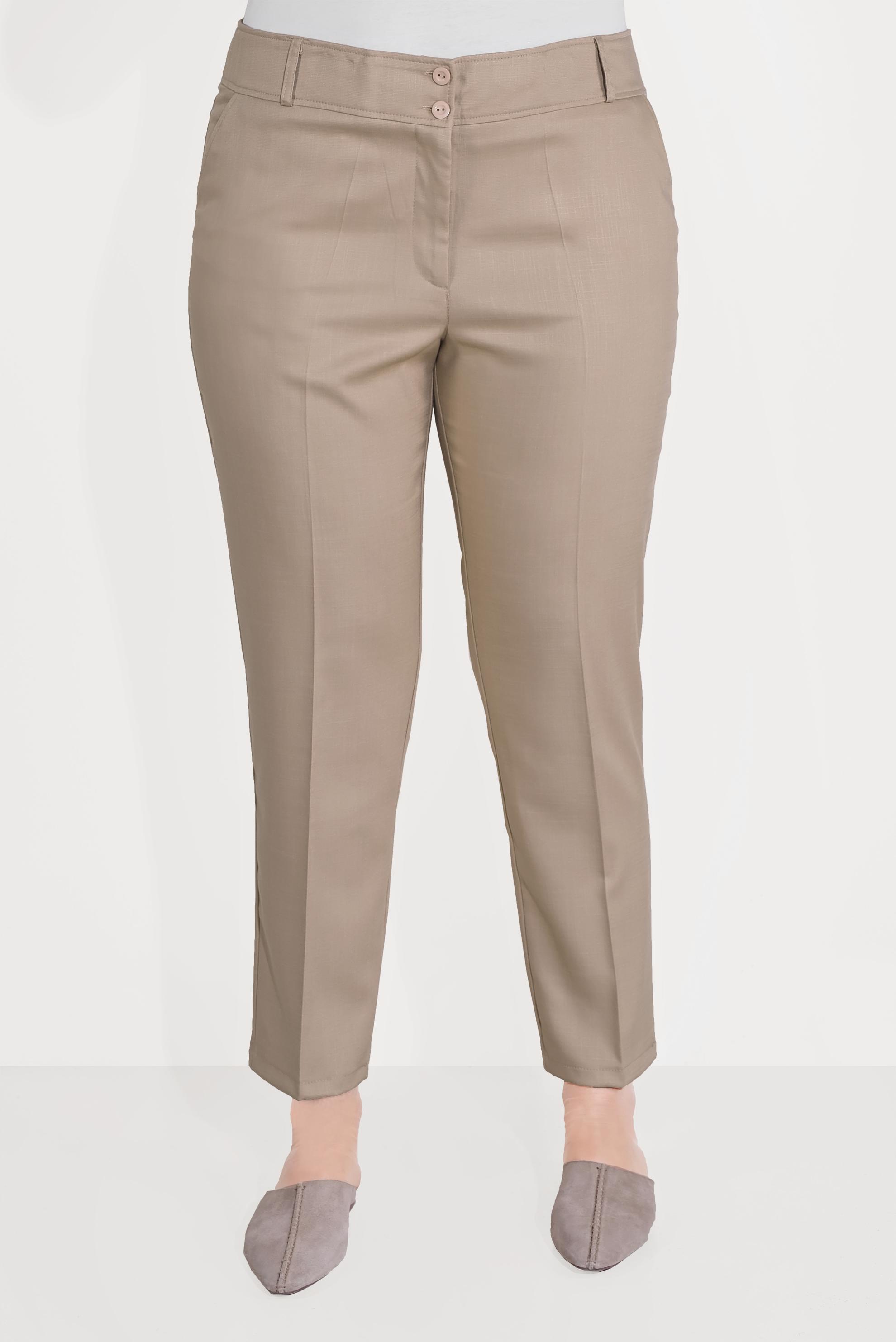 Vêtements hijab BEIGE PANTALON À JAMBE LARGE TAILLE RÉGULİÈRE 70070