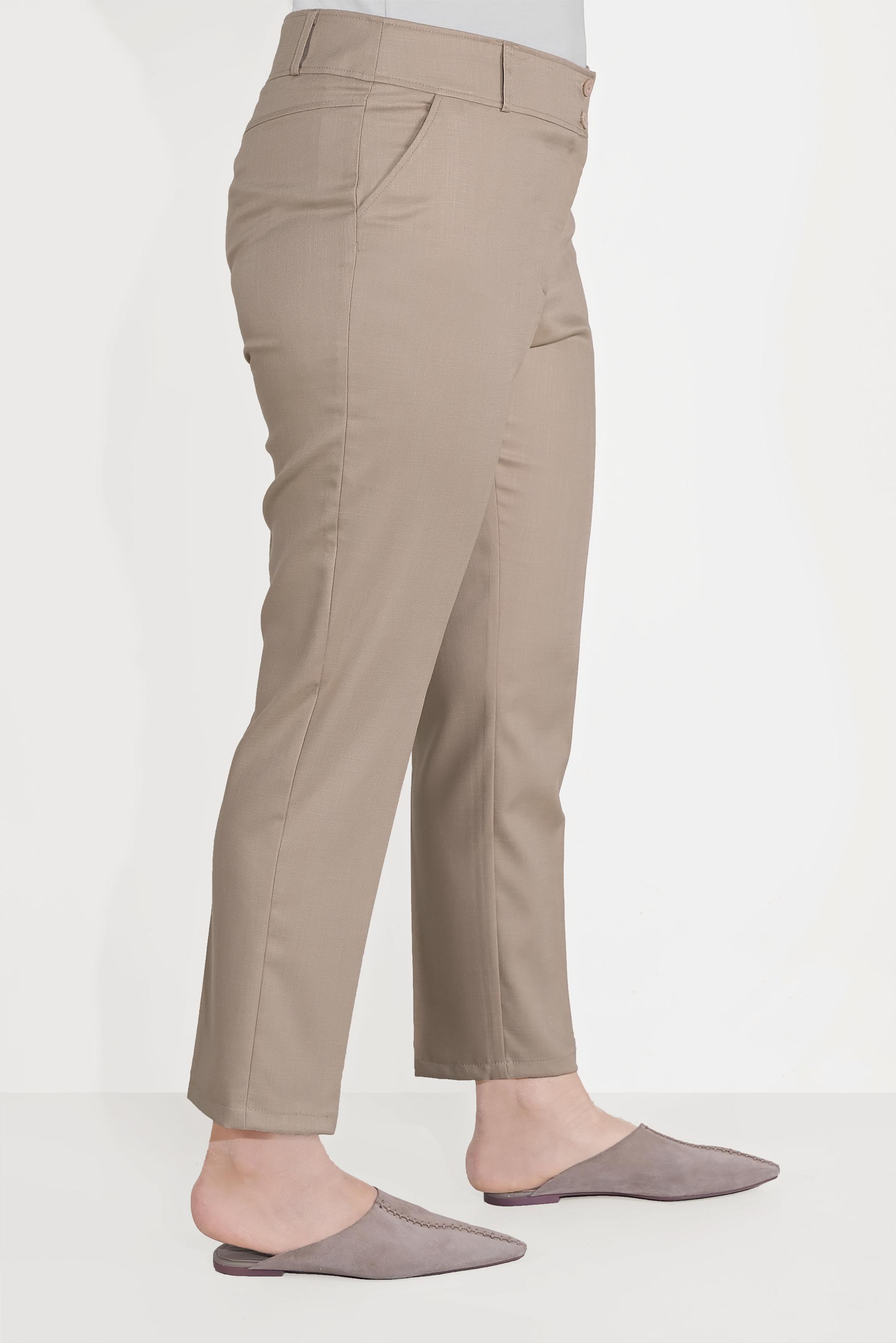 Vêtements hijab BEIGE PANTALON À JAMBE LARGE TAILLE RÉGULİÈRE 70070