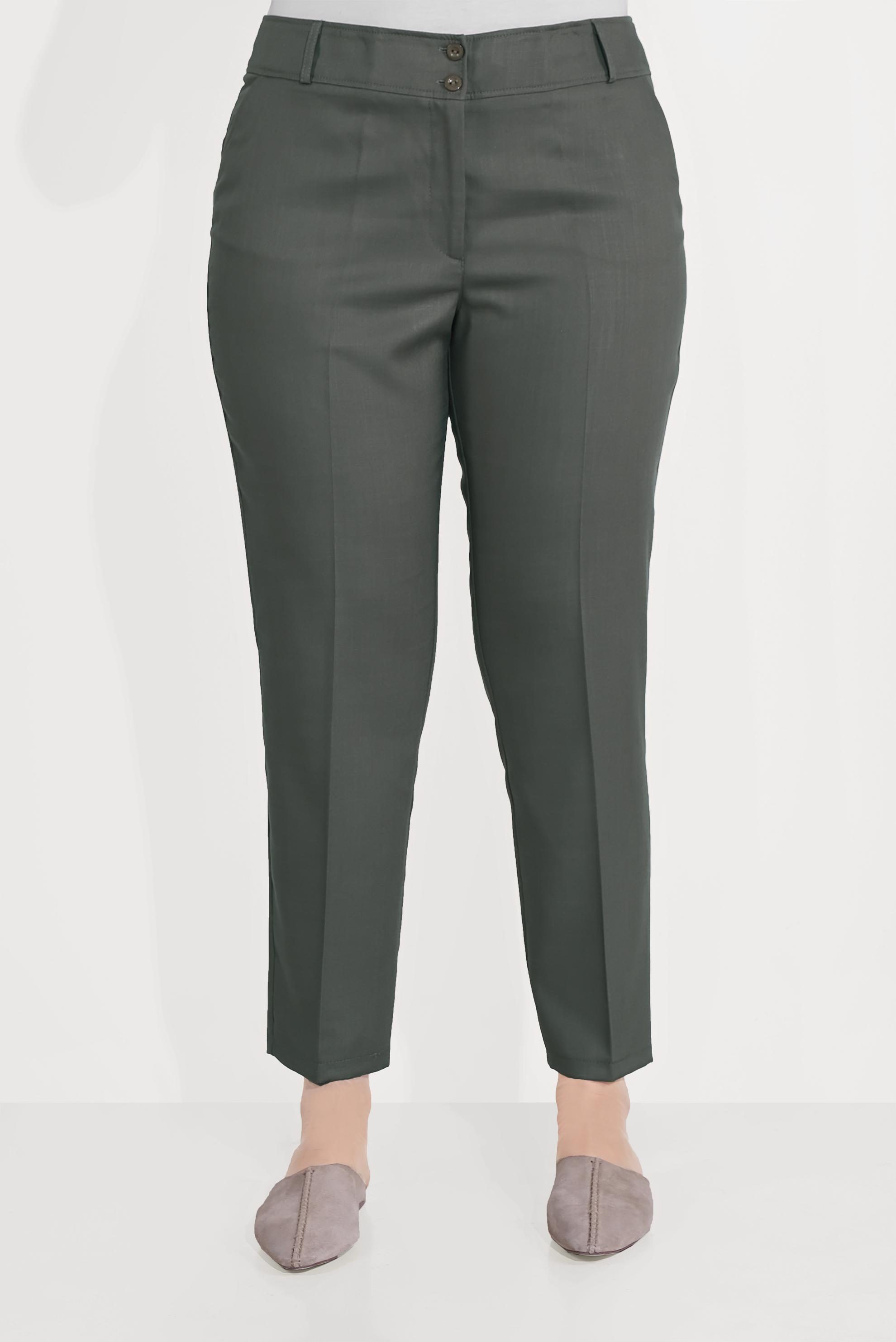 Vêtements hijab KAKI PANTALON À JAMBE LARGE TAILLE RÉGULİÈRE 70070