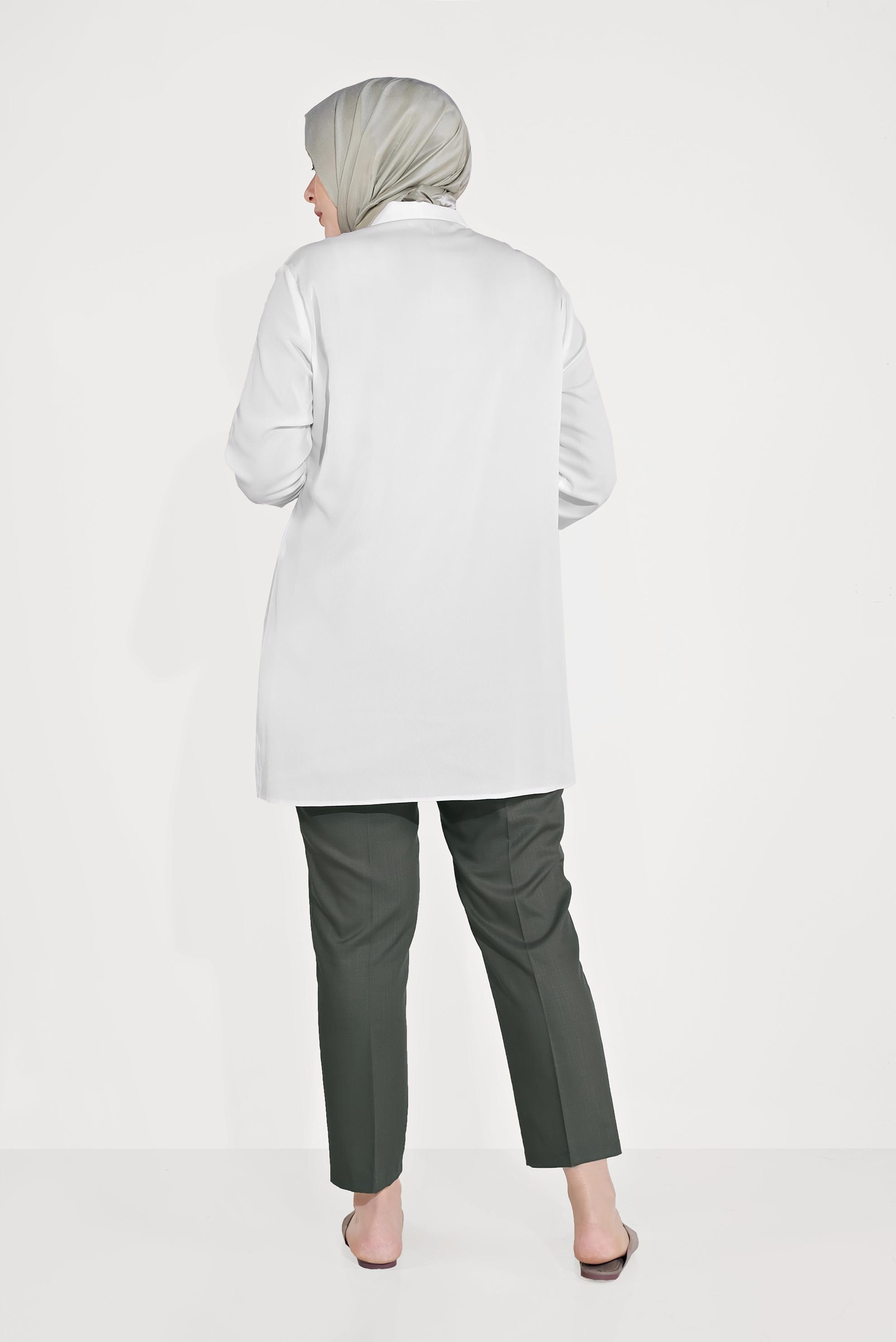 Vêtements hijab KAKI PANTALON À JAMBE LARGE TAILLE RÉGULİÈRE 70070